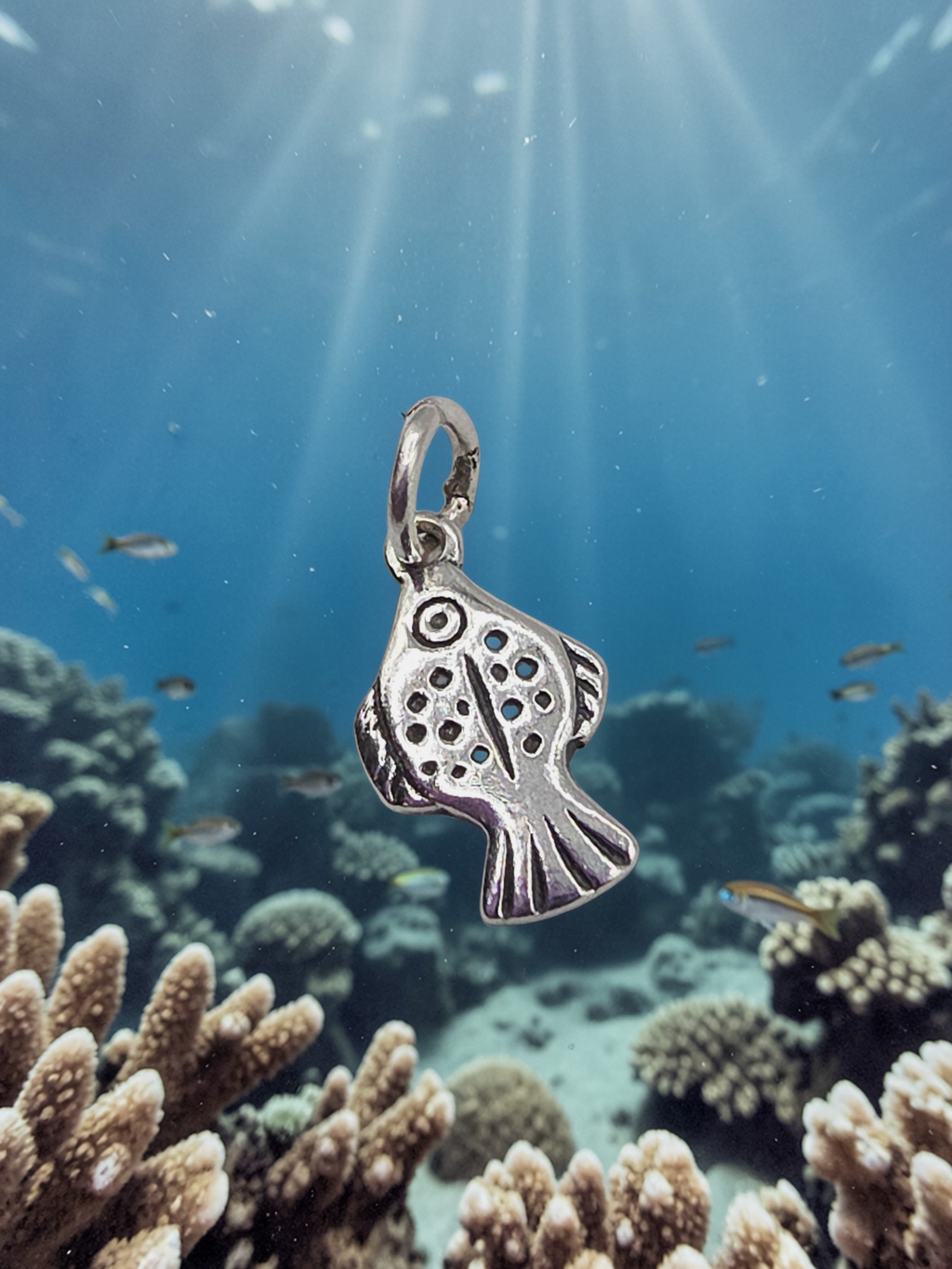 RETIRED James Avery Spotted Flounder Fish Charm Pendant with Box