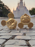 Disney Van Dell Mickey Mouse Solid 14K Yellow Gold Stud Earrings Original Box