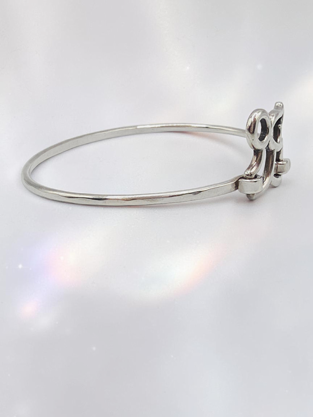 RETIRED James Avery Flying Angel Sterling Silver Bangle Hook Bracelet - 7 Inch
