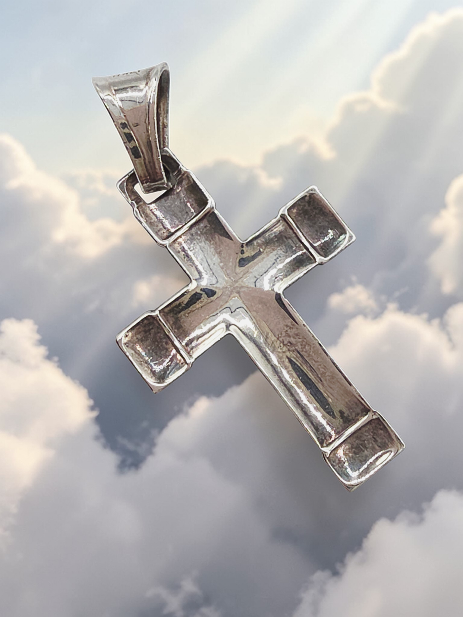 925 Sterling Silver Cross Necklace Pendant Italy