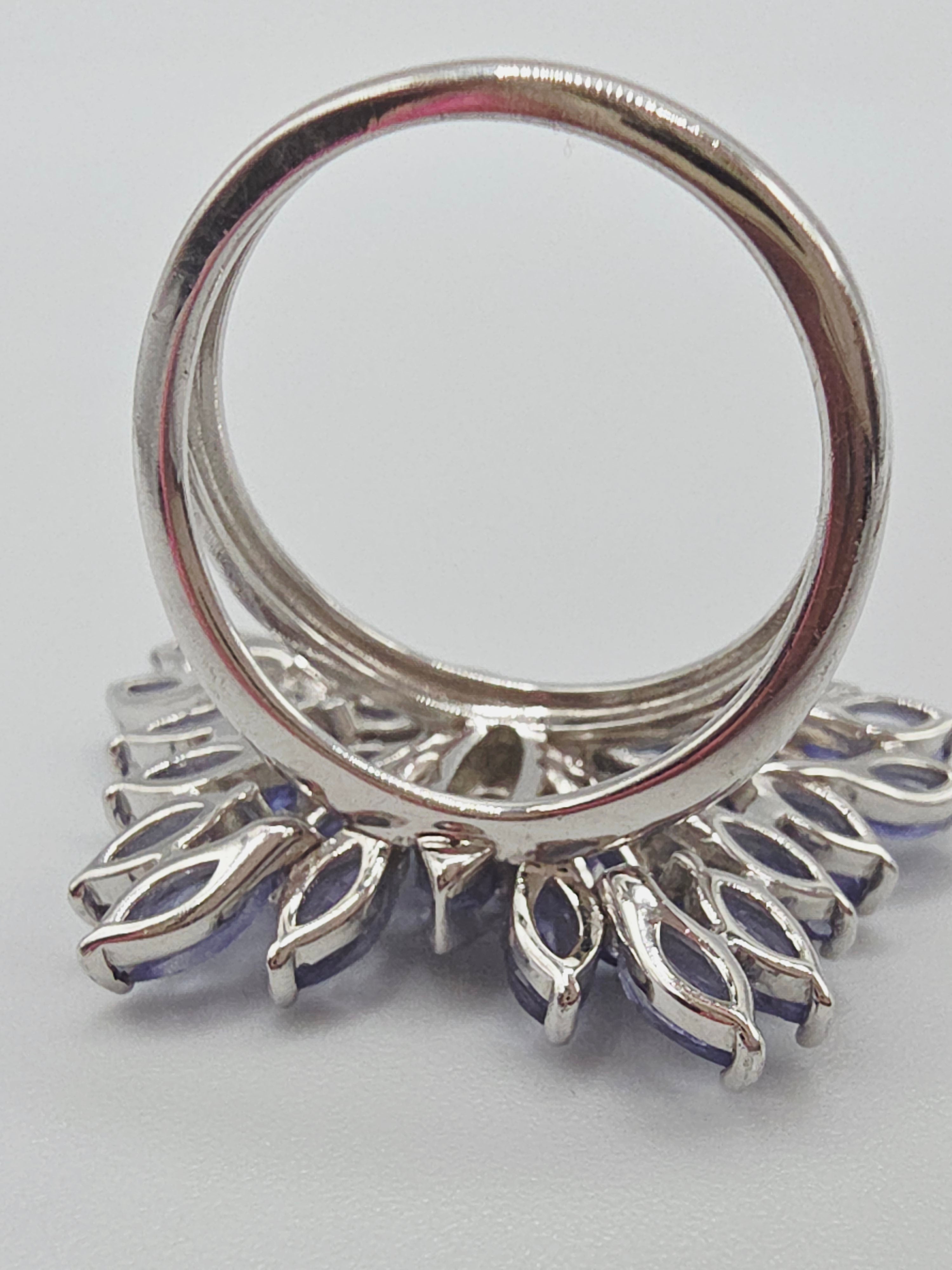 Sterling Silver Butterfly Ring with Iolite Wings and White Topaz Body - Size 5