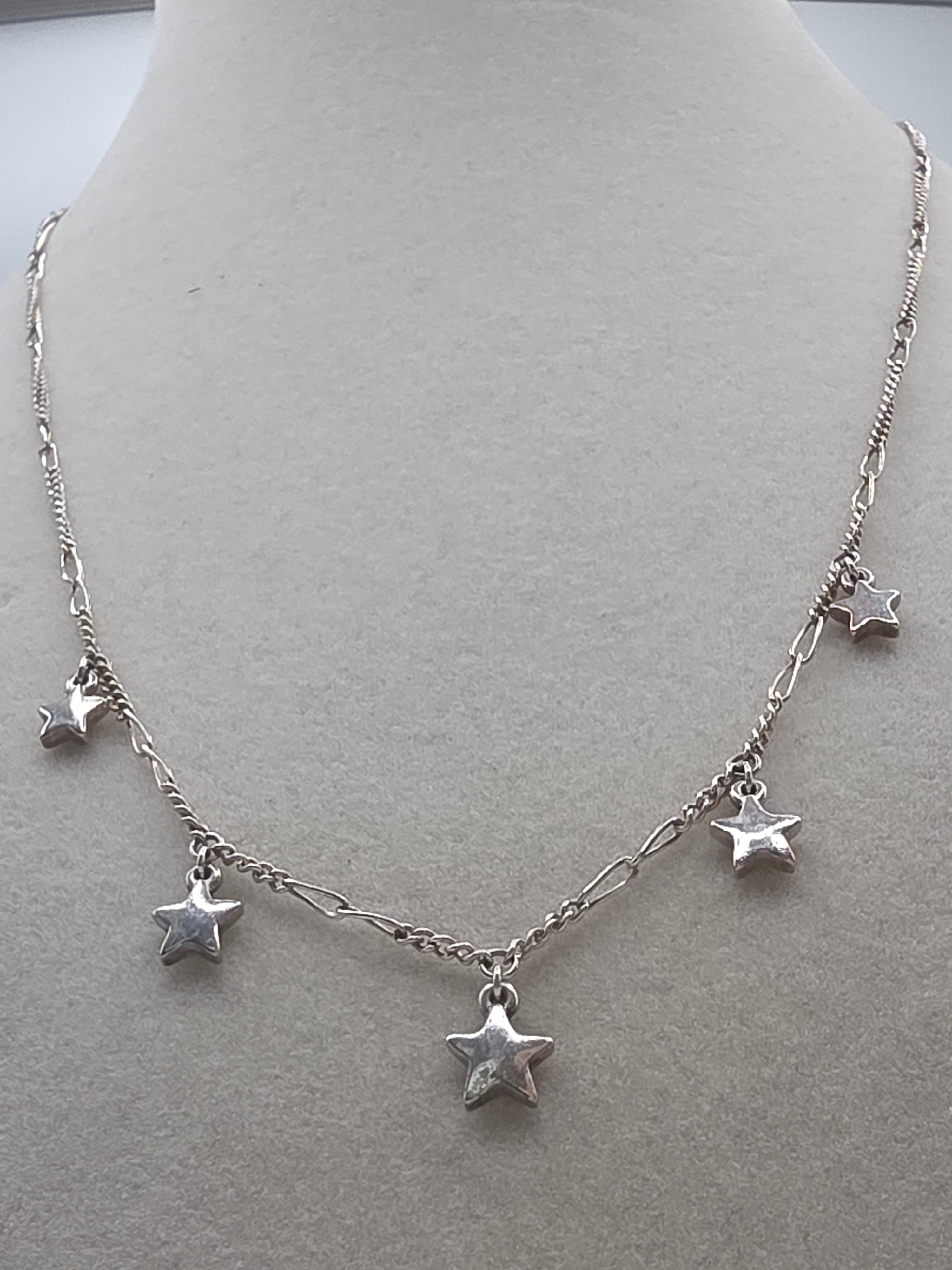 RETIRED James Avery Sterling Silver Star Drops Necklace - 18 Inch - HTF