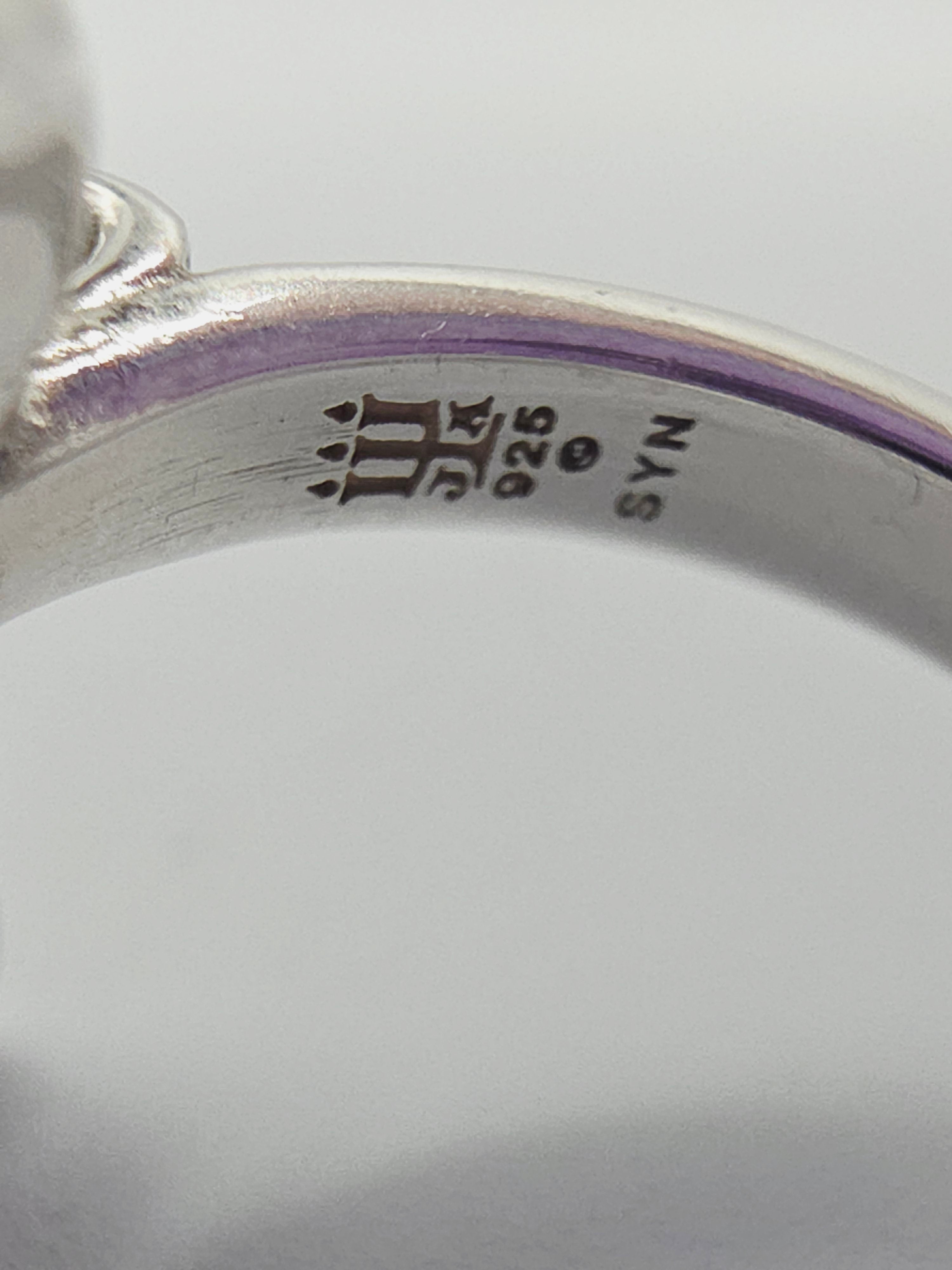 RETIRED James Avery 925 Sterling Silver Ribbon Cross Ring with Ruby - Size 5