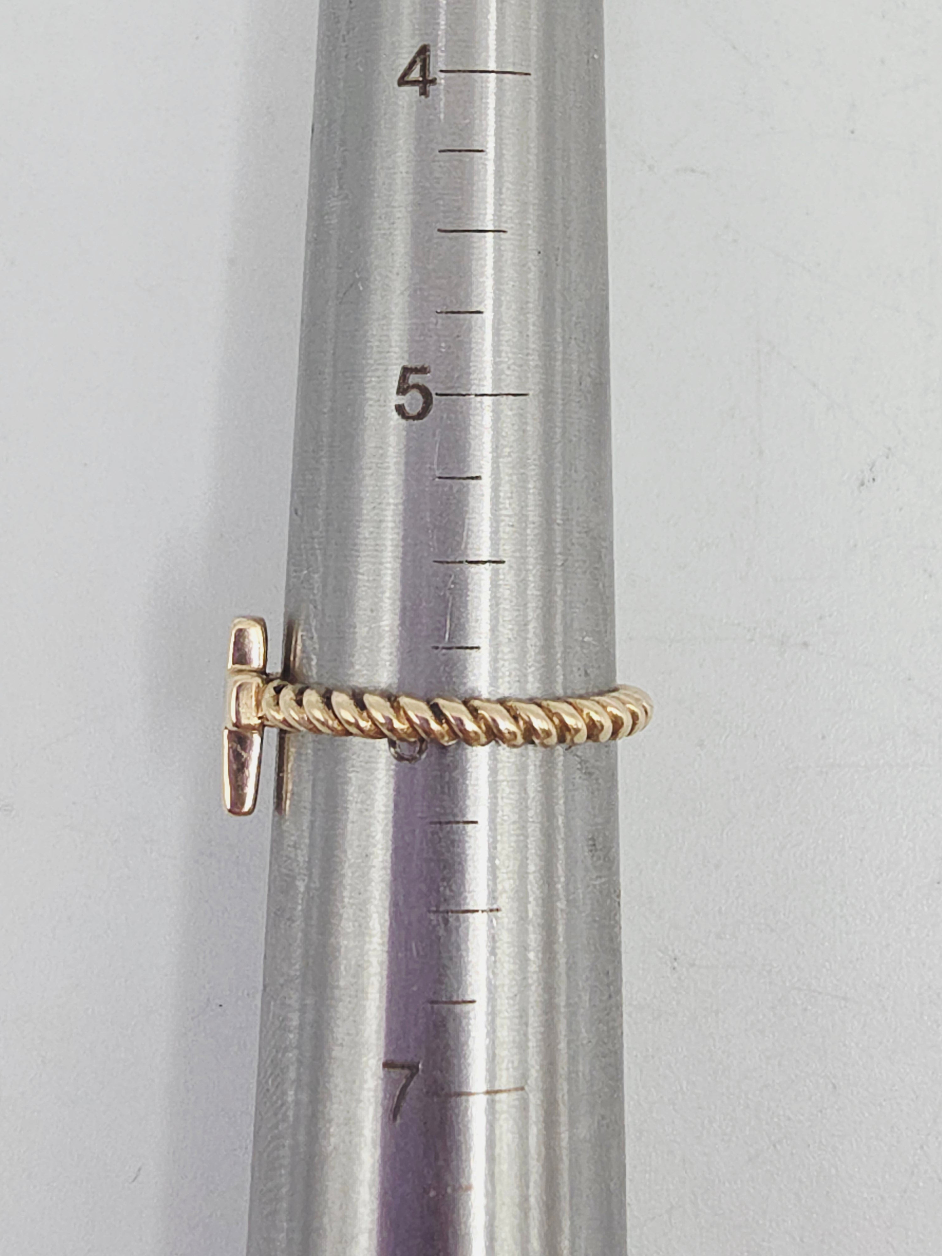 RETIRED James Avery Solid 14K Yellow Gold Cross Ring with Twisted Band – Size 6