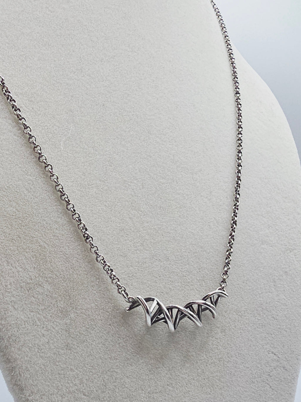 925 Sterling Silver DNA Science Life Pendant Necklace - Adjustable