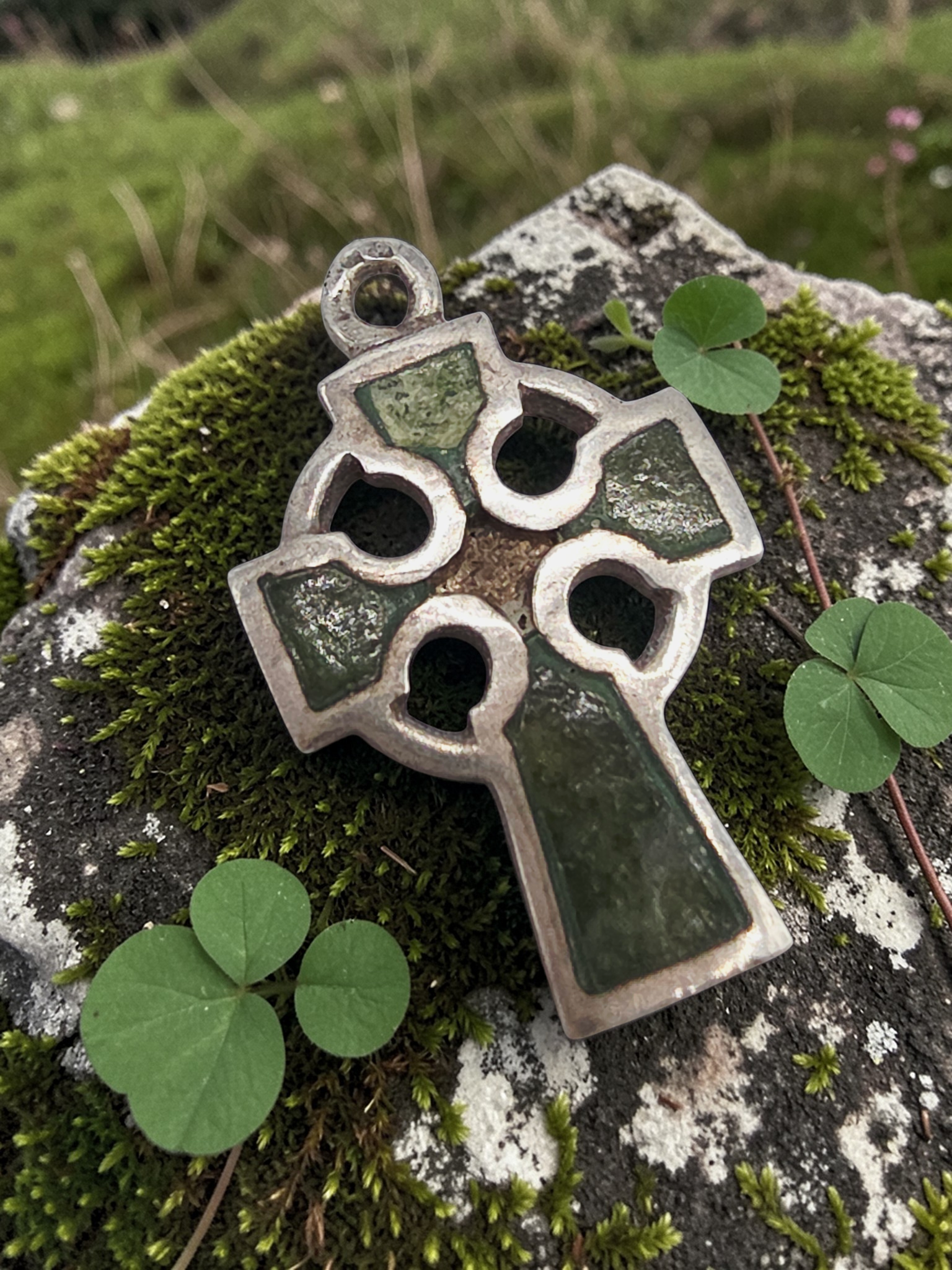 925 Sterling Silver Celtic Cross Charm Pendant - IRELAND