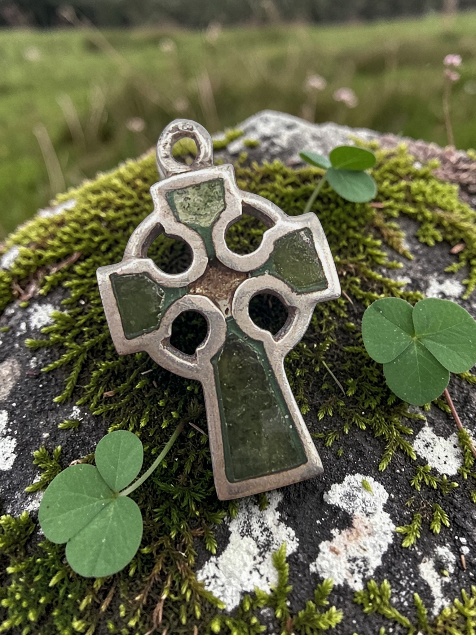 925 Sterling Silver Celtic Cross Charm Pendant - IRELAND
