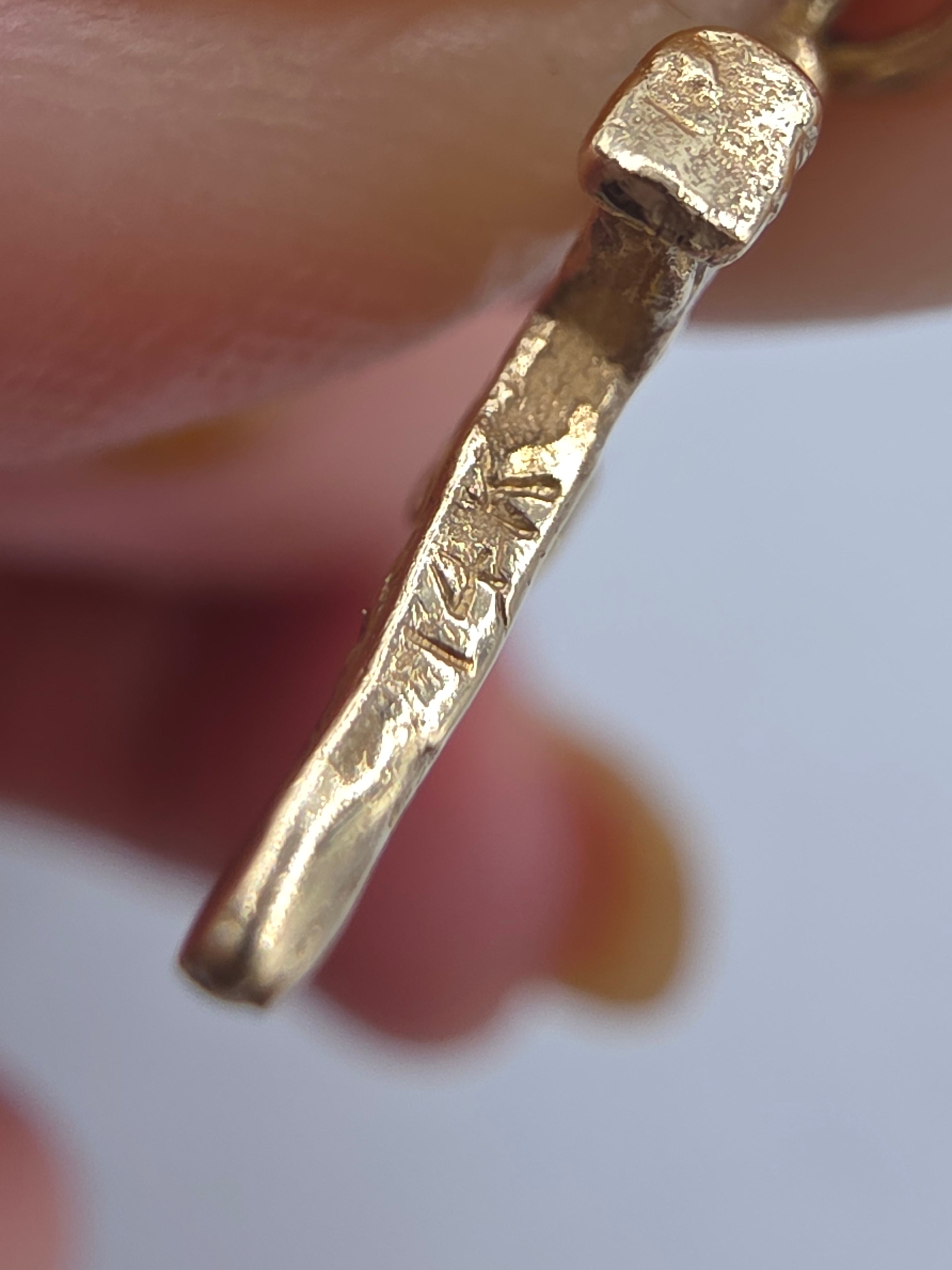 Retired James Avery Solid 14K Gold Small Nail Cross Charm 1/2 Inch Rare Uncut