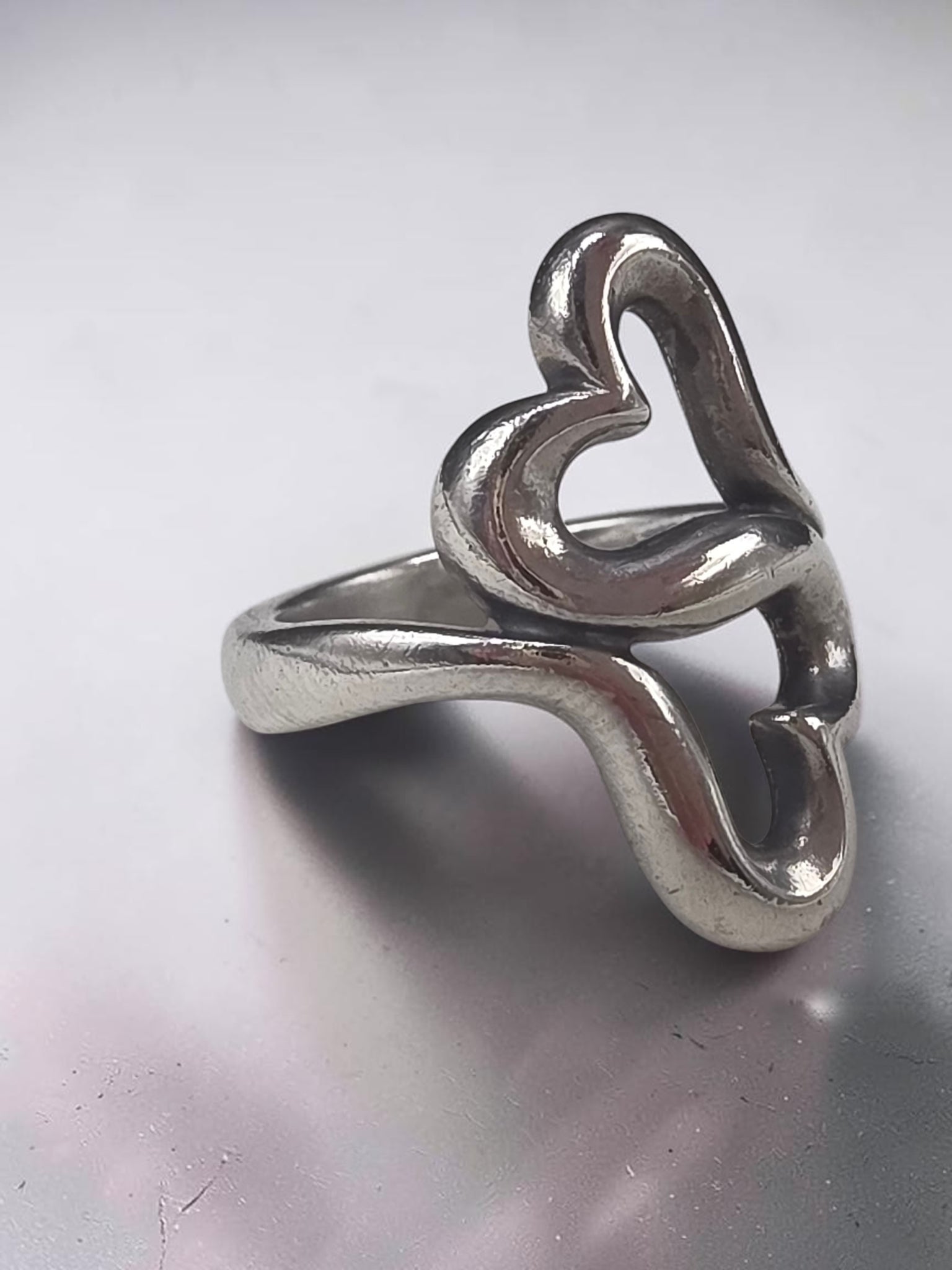 James Avery Sterling Silver Heart to Heart Open Double Heart Ring - Size 5
