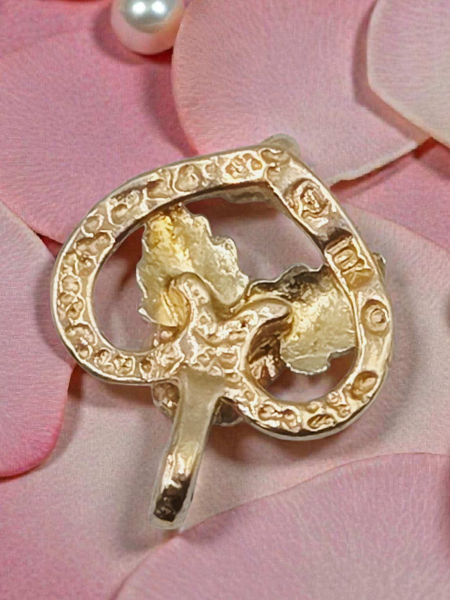 Black Hills Gold Solid 10K Tri-Color Floral Rose Flower Necklace Pendant