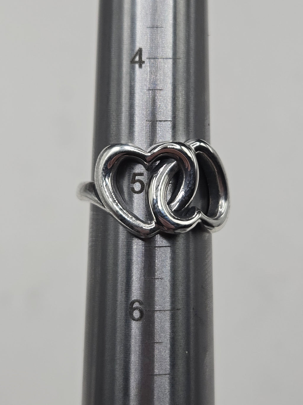 RETIRED James Avery Two Intertwined Twin Hearts Ring - Size 5