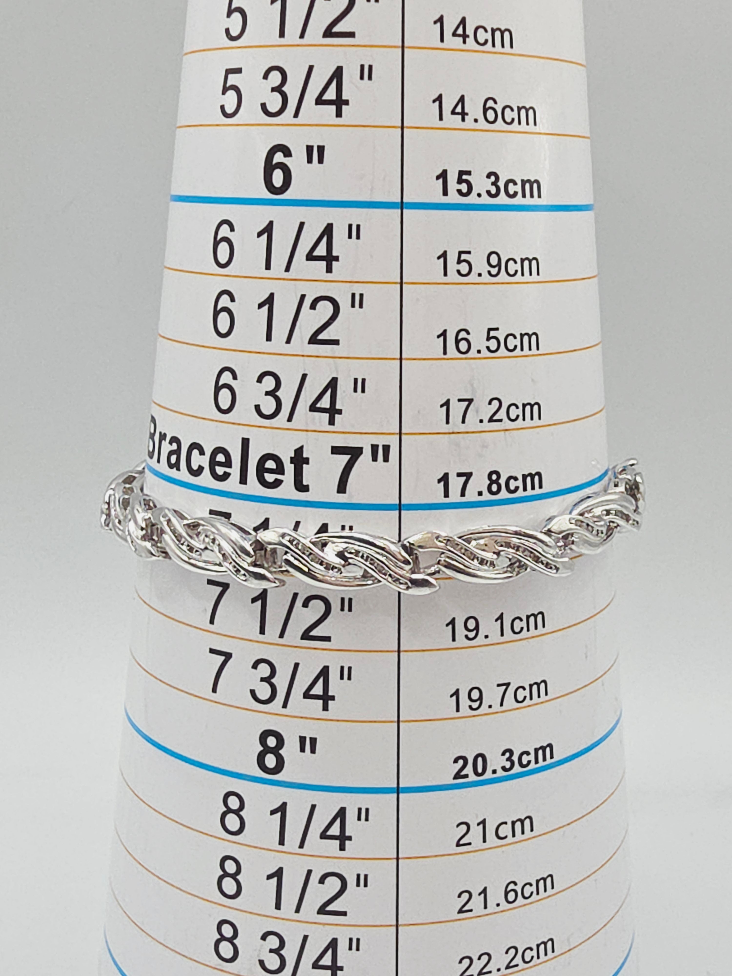 Heng Ngai 925 Sterling Silver 0.25 TW Diamond Link Bracelet - 7.25 Inch