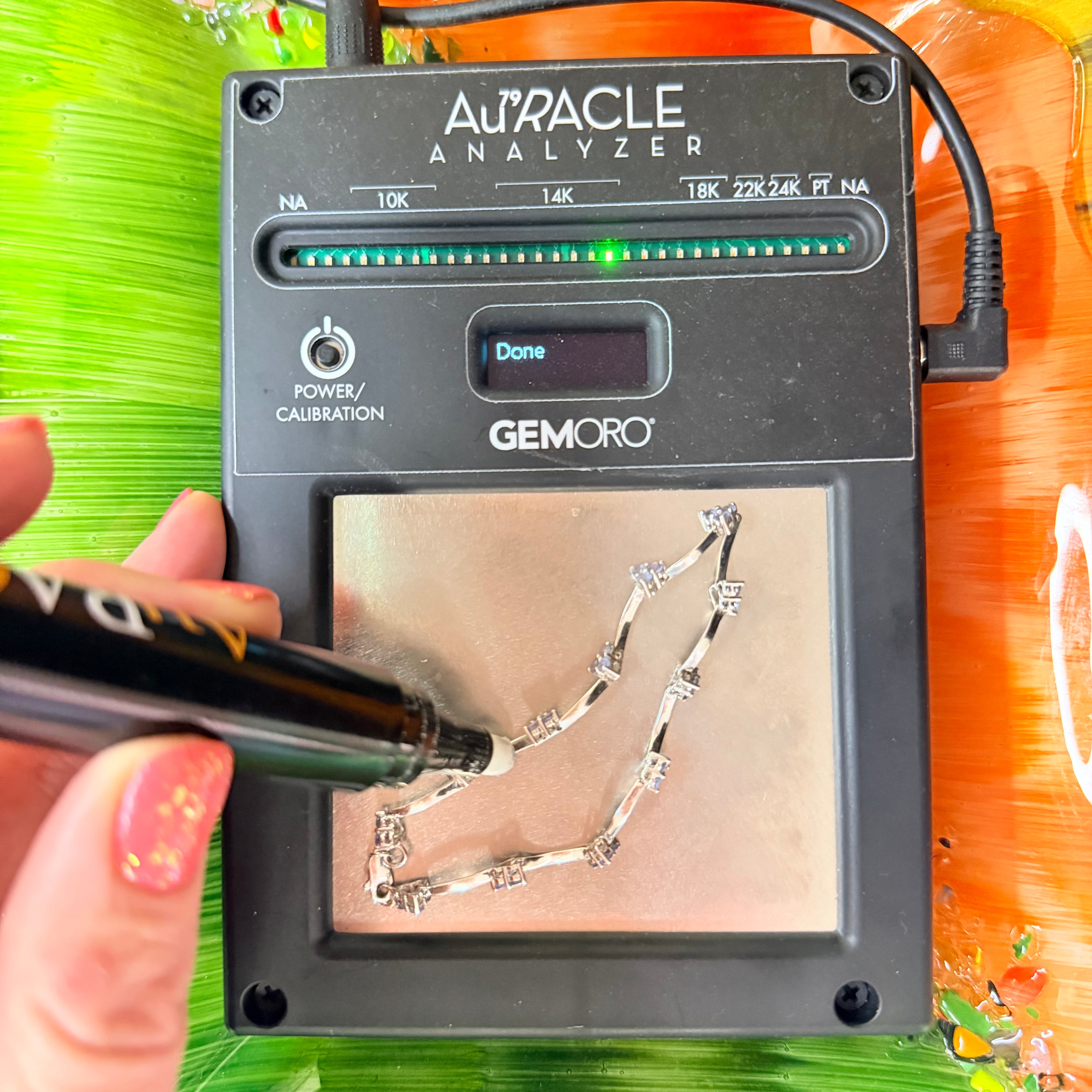 Solid 14K White Gold Bracelet with Tanzanite – 7 Inches