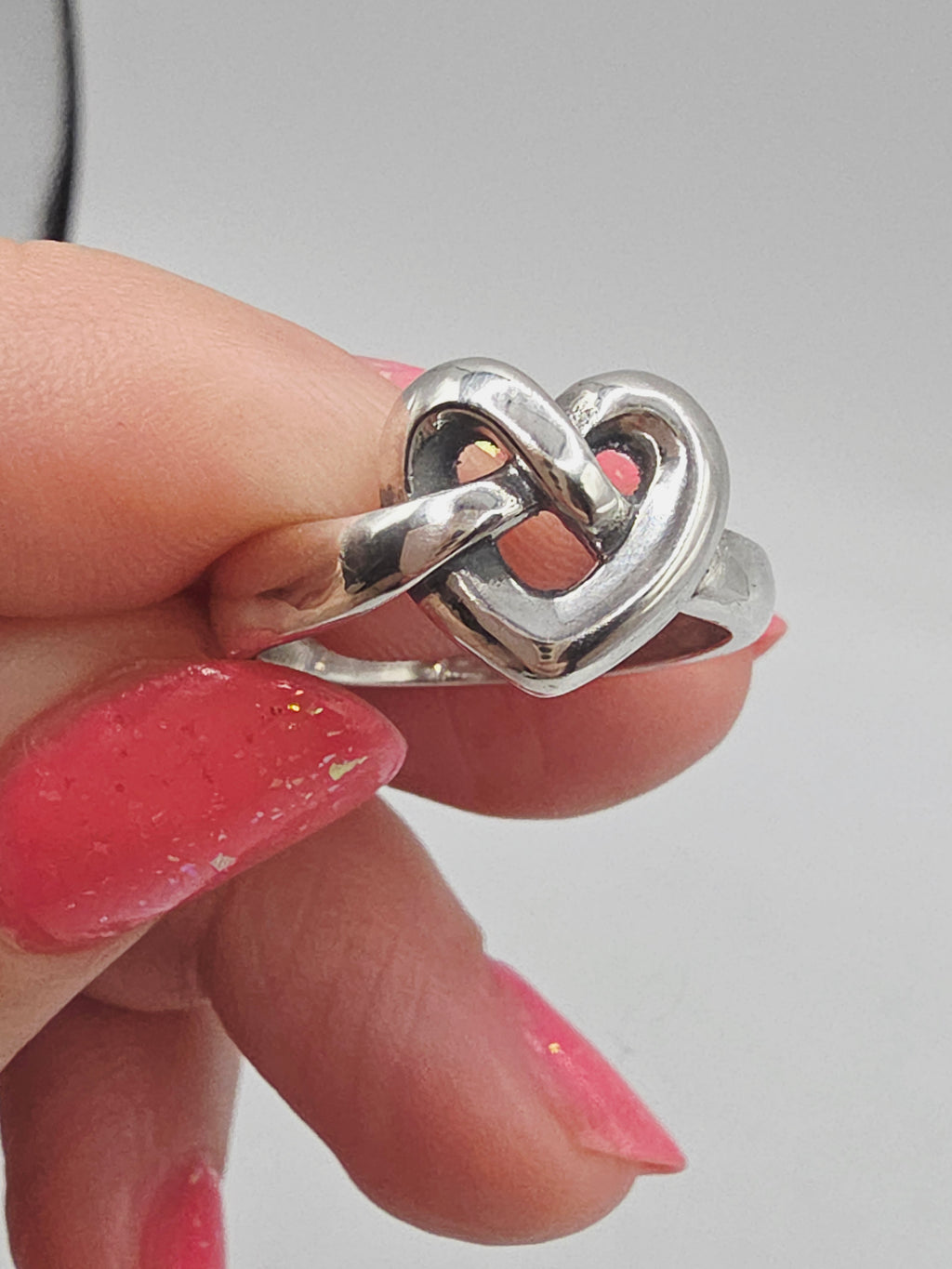 James Avery 925 Sterling Silver Heart Knot Ring - Size 6.25