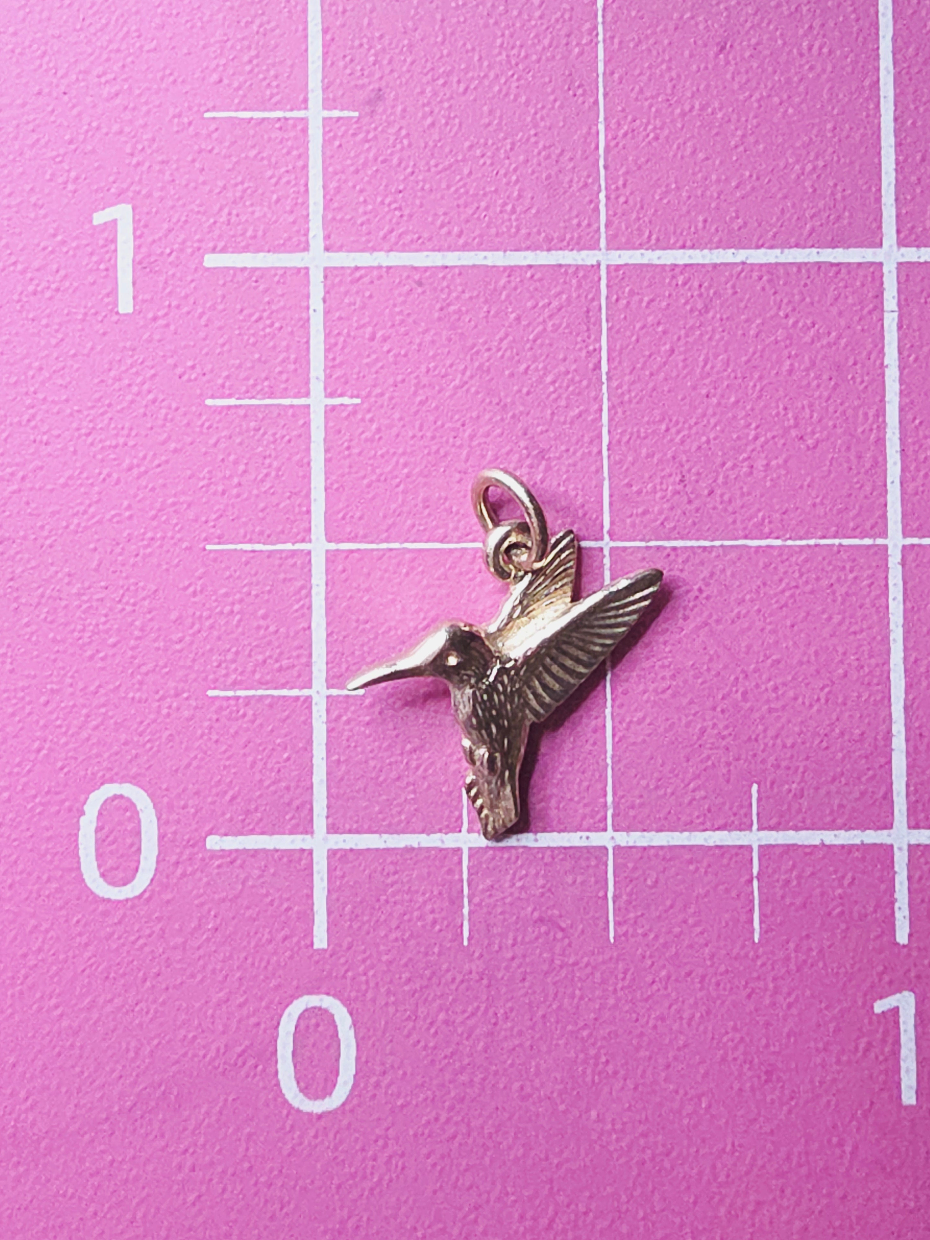 James Avery Solid 14K Yellow Gold Hummingbird Bird Charm Pendant