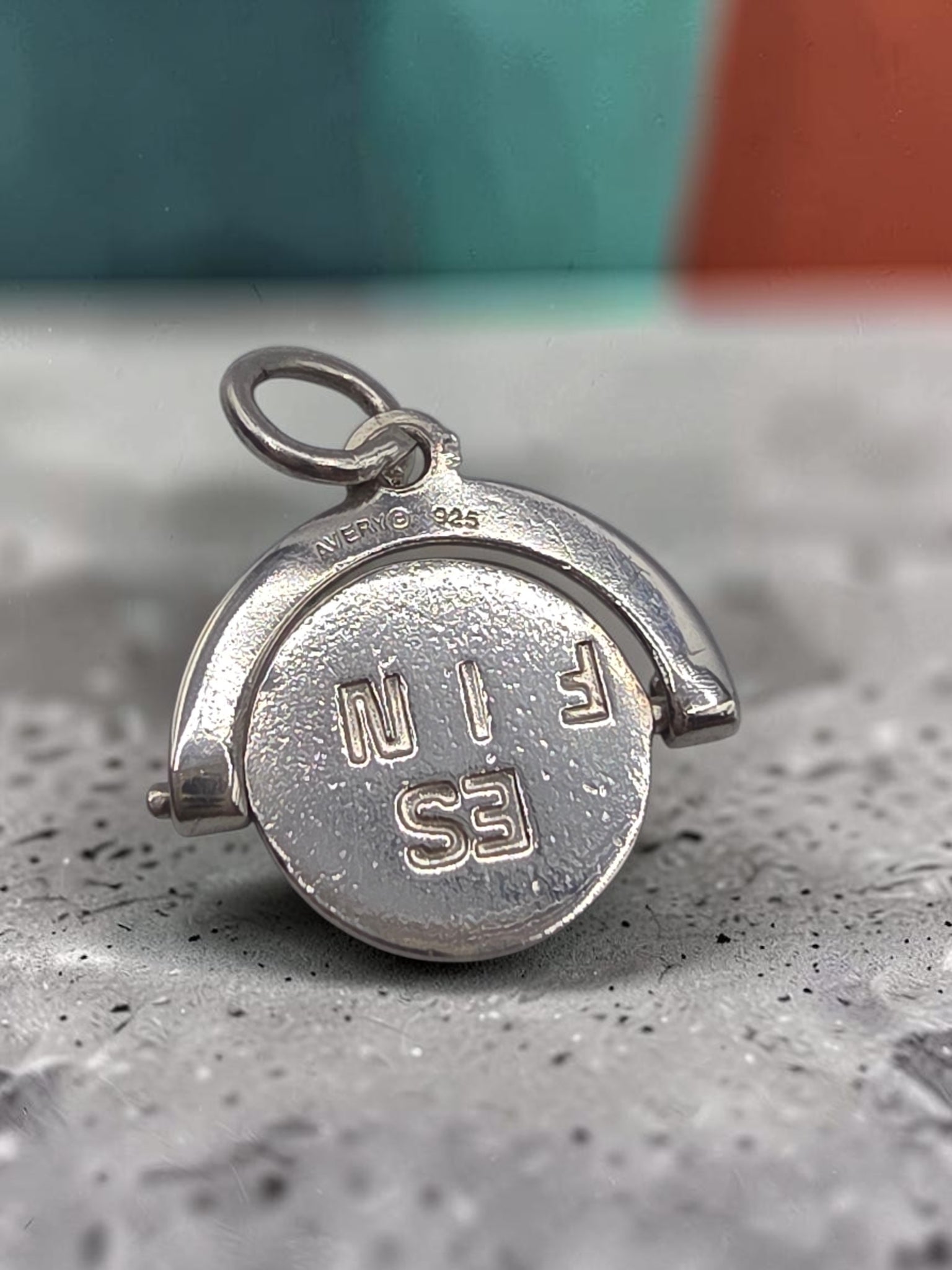 RETIRED James Avery Sterling Silver Best Friend Spinner Charm Pendant - UNCUT Loop