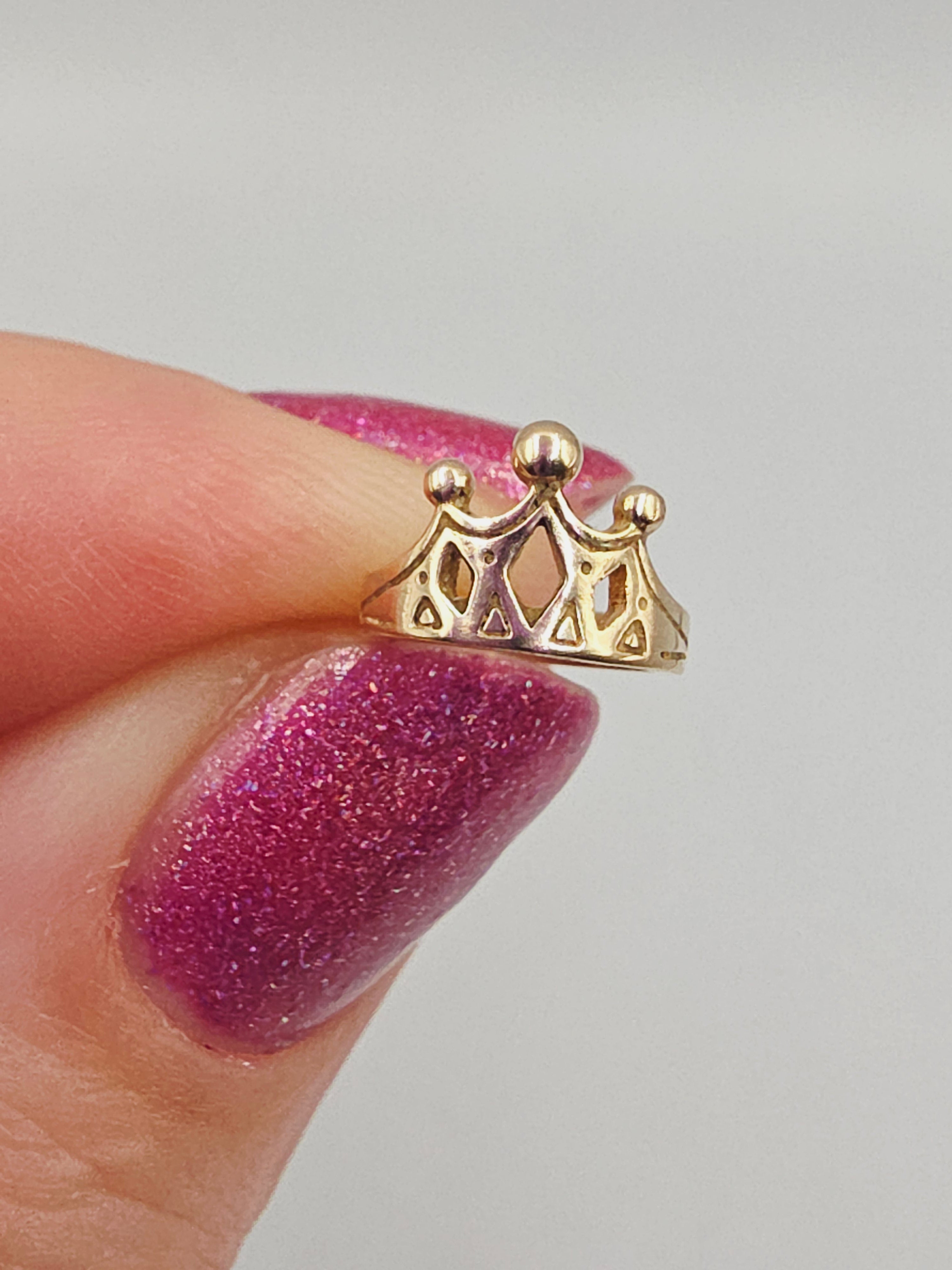 James Avery Solid 14K Yellow Gold Princess Tiara Crown Charm