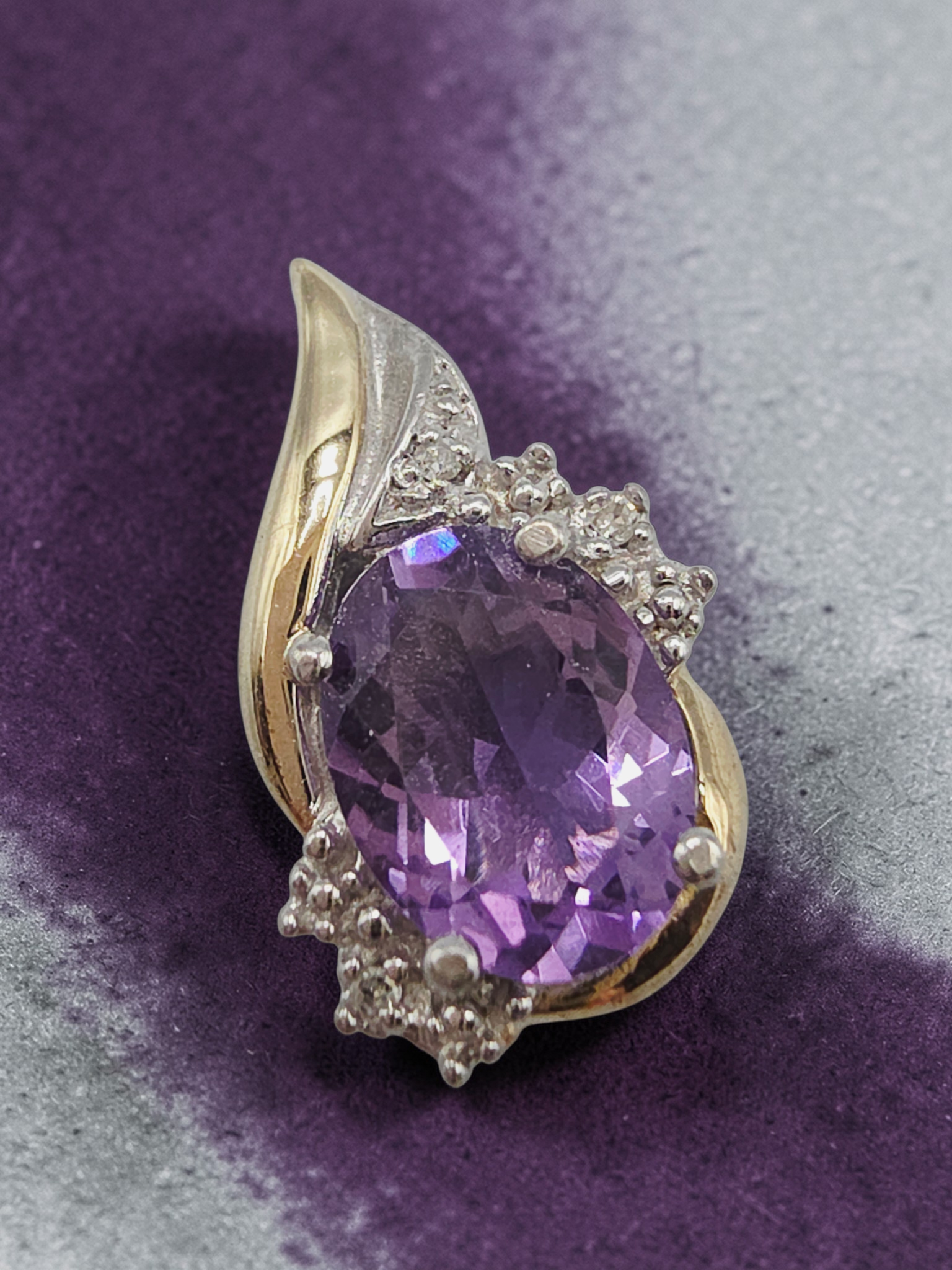 Alwand Vahan Sterling Silver & 10K Gold Amethyst Pendant with Diamond Accents