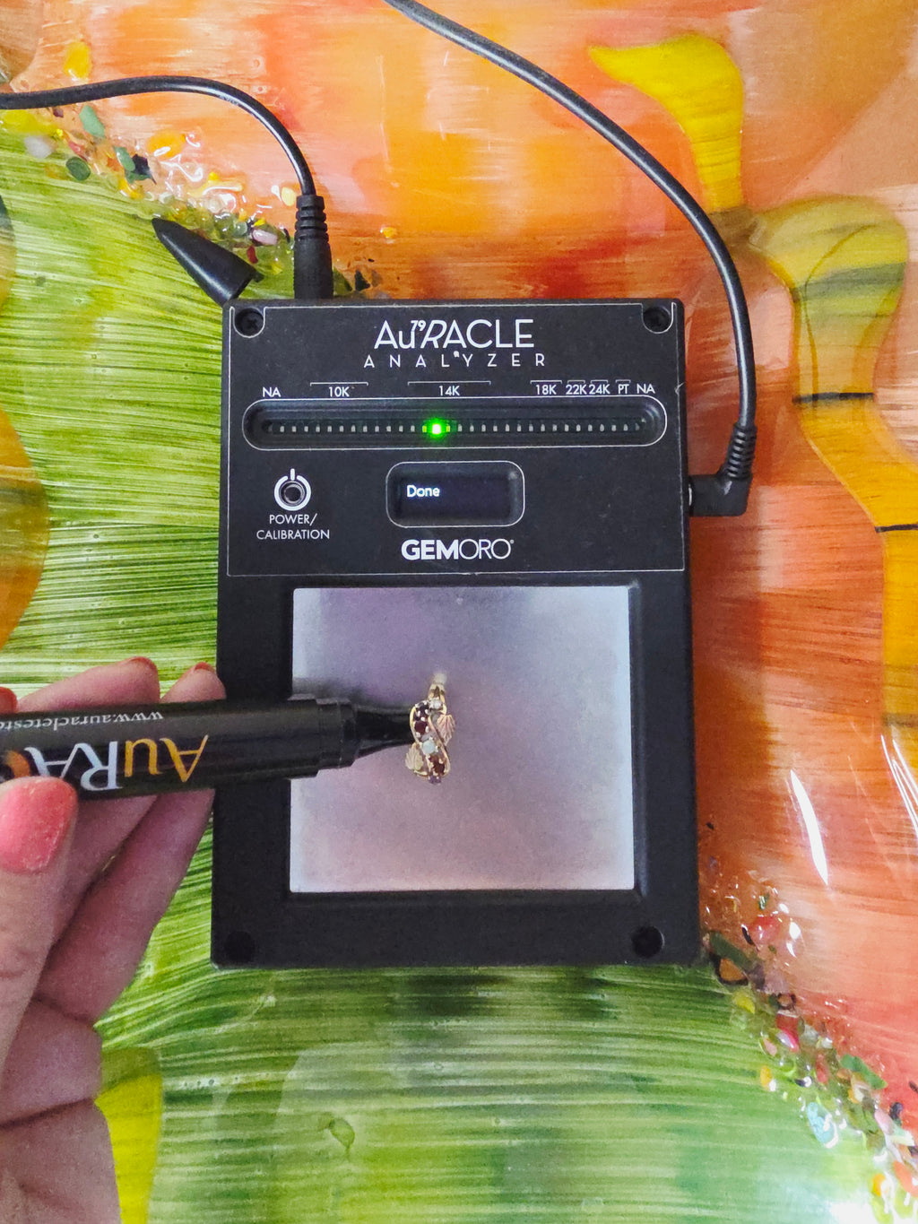 Solid 14K Yellow Gold Ring with Round Cut Opal, Garnet, Blue Topaz, Amethyst, and Diamond Size 8