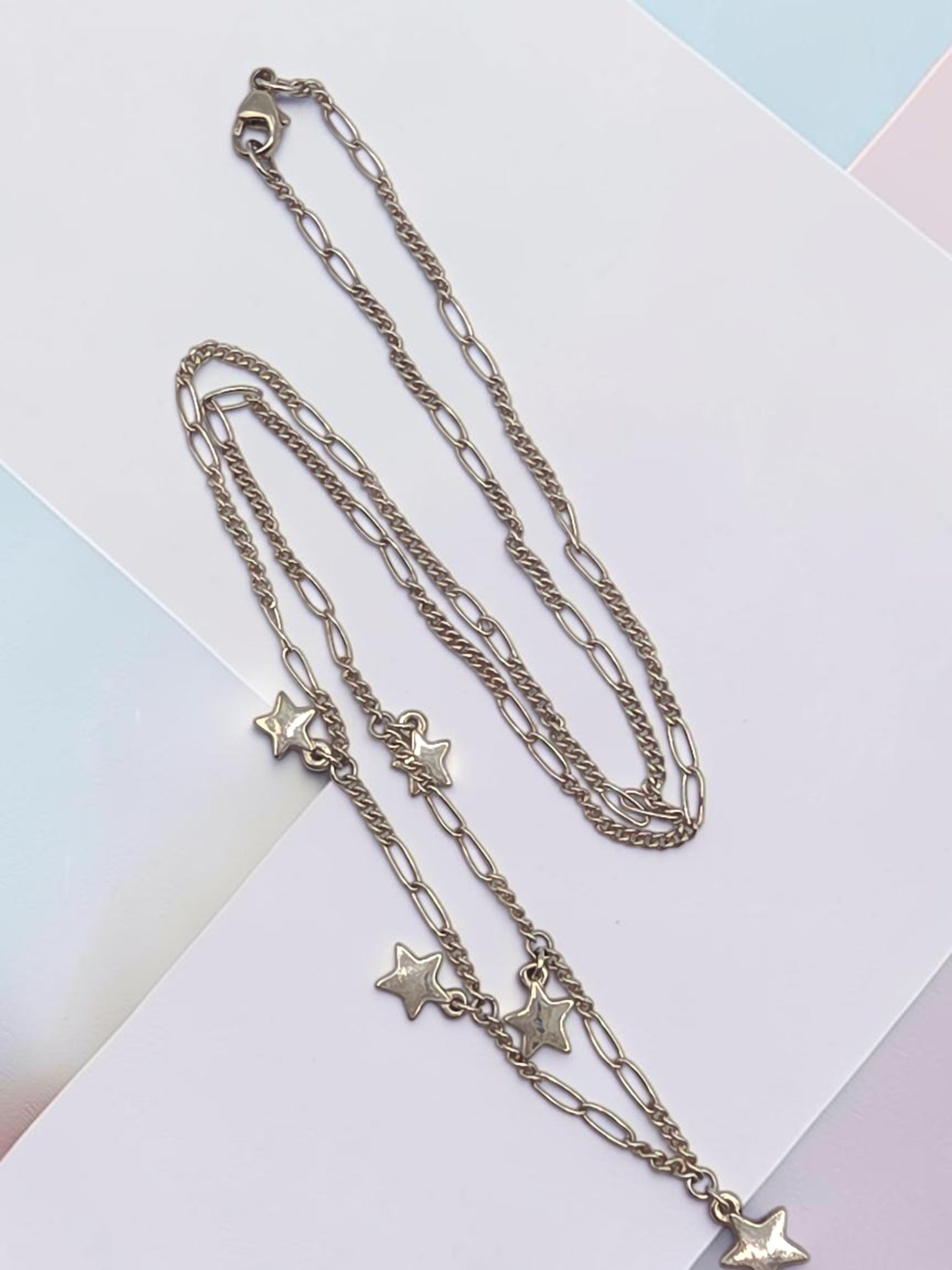 RETIRED James Avery Sterling Silver Star Drops Necklace - 18 Inch - HTF