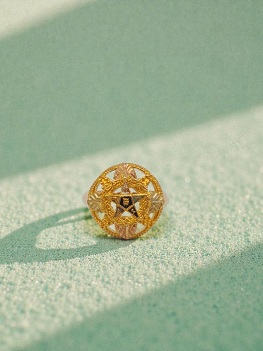 Black Hills Gold Solid 10K 12K Order of Eastern Star Ring – Size 7