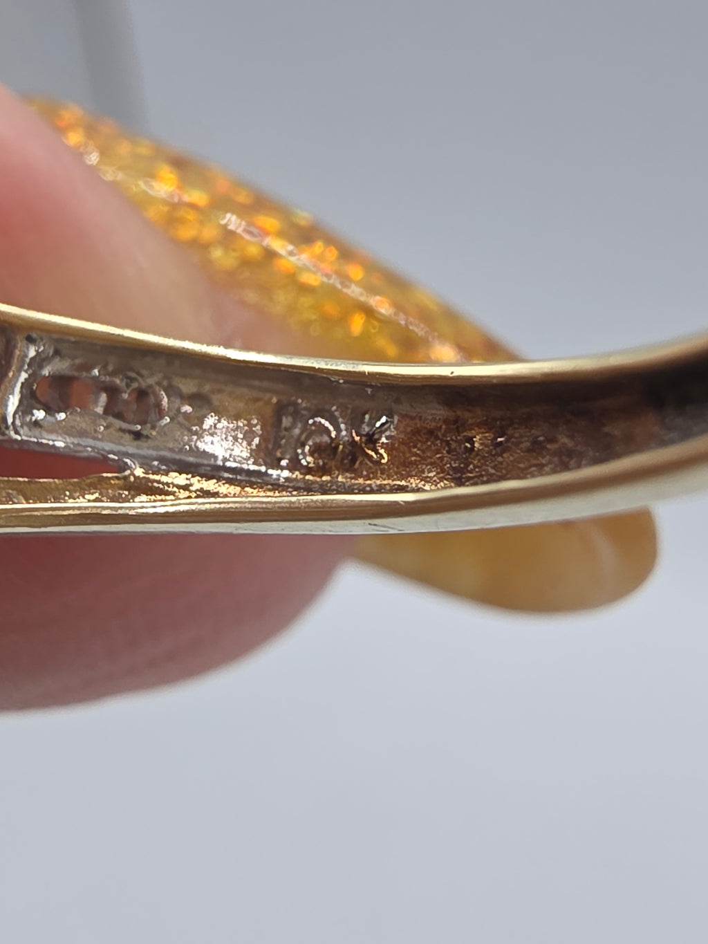 JWBR Solid 10K Yellow Gold Three Stone Baguette Diamond Bypass Ring Size 8.75