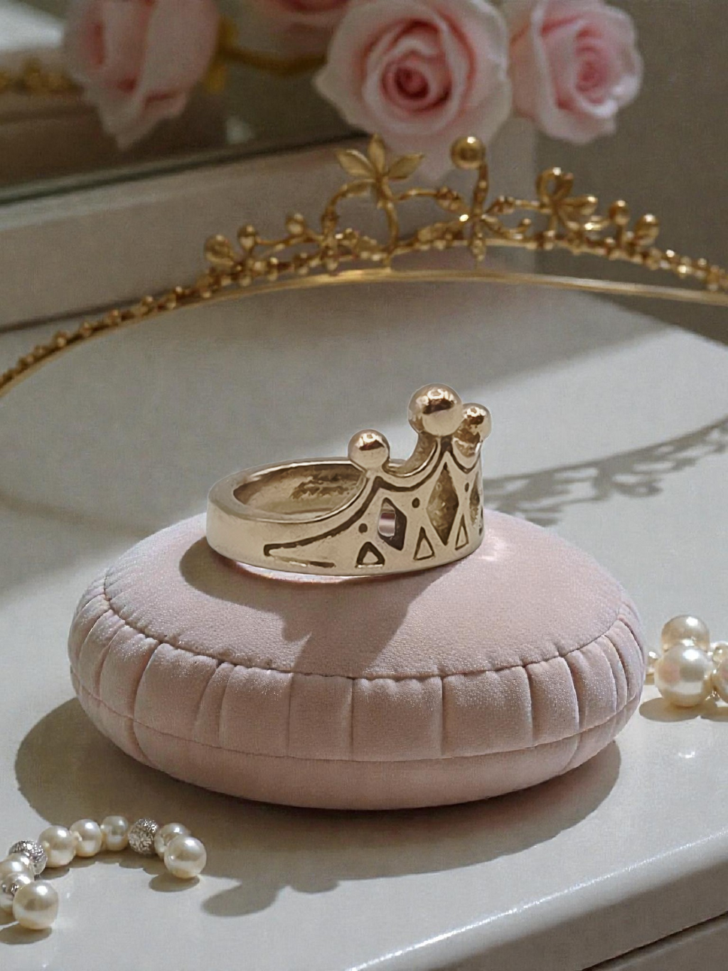 James Avery Solid 14K Yellow Gold Princess Tiara Crown Charm