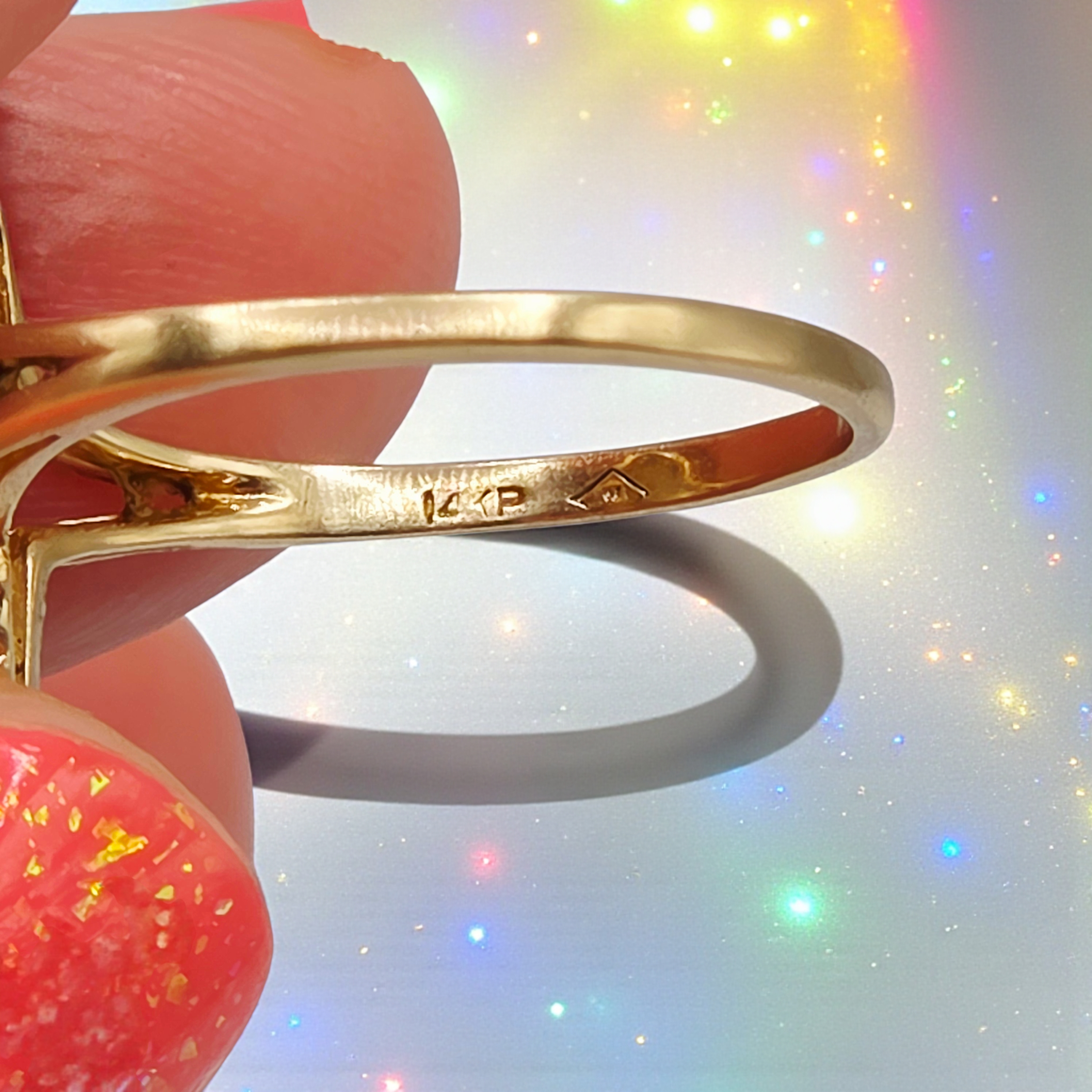 Solid 14K Gold Ring with Sapphires and Diamond Accents – Size 6.75