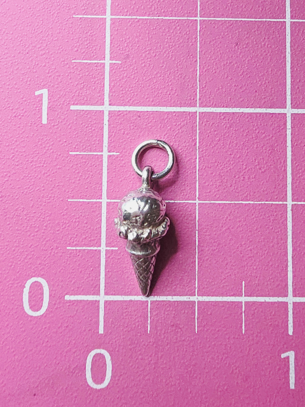 James Avery Sterling Silver 3D Ice Cream Cone Charm Pendant - RETIRED
