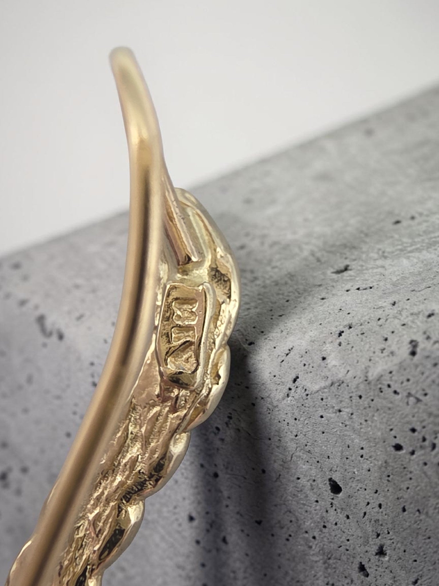 Solid 14K Yellow Gold Leaf Ear Climber Crawler Earrings Minimalist