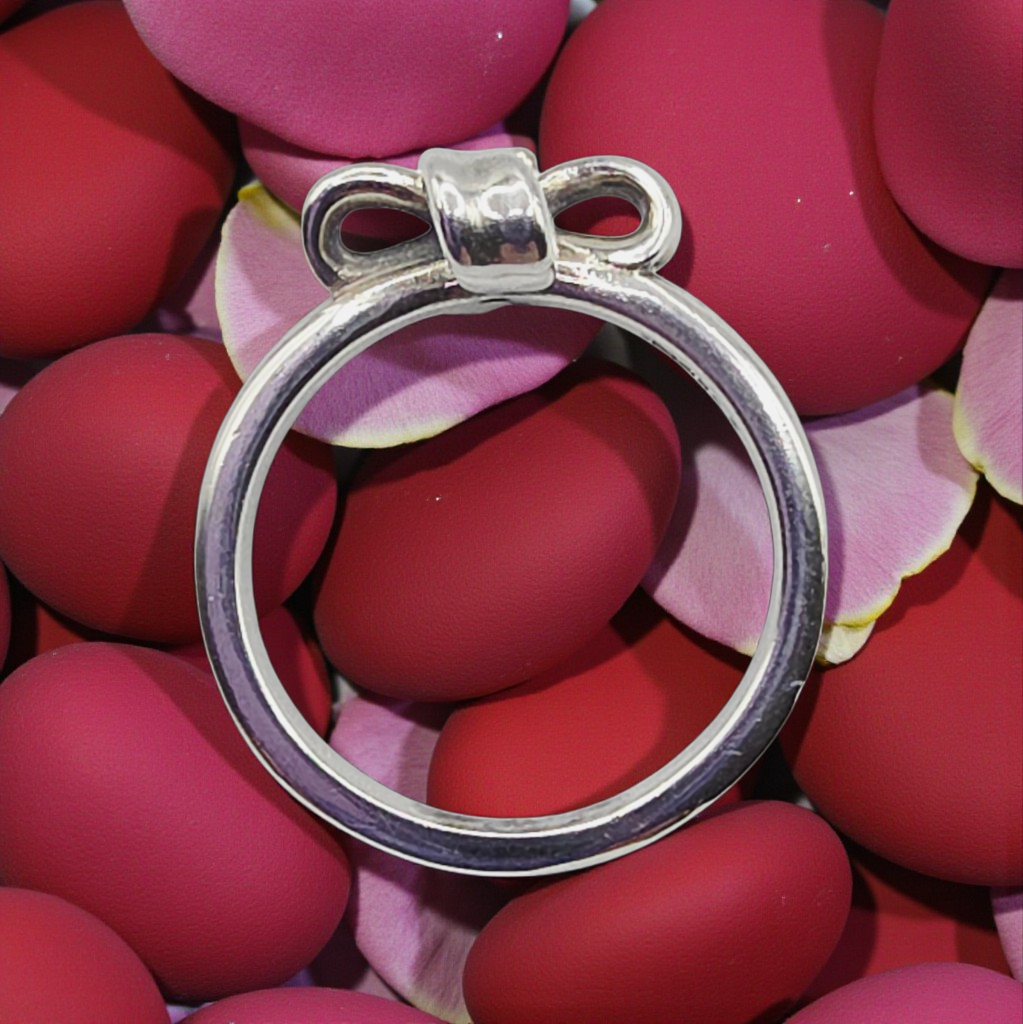 RETIRED James Avery 925 Sterling Silver Ribbon Cross Ring with Ruby - Size 5