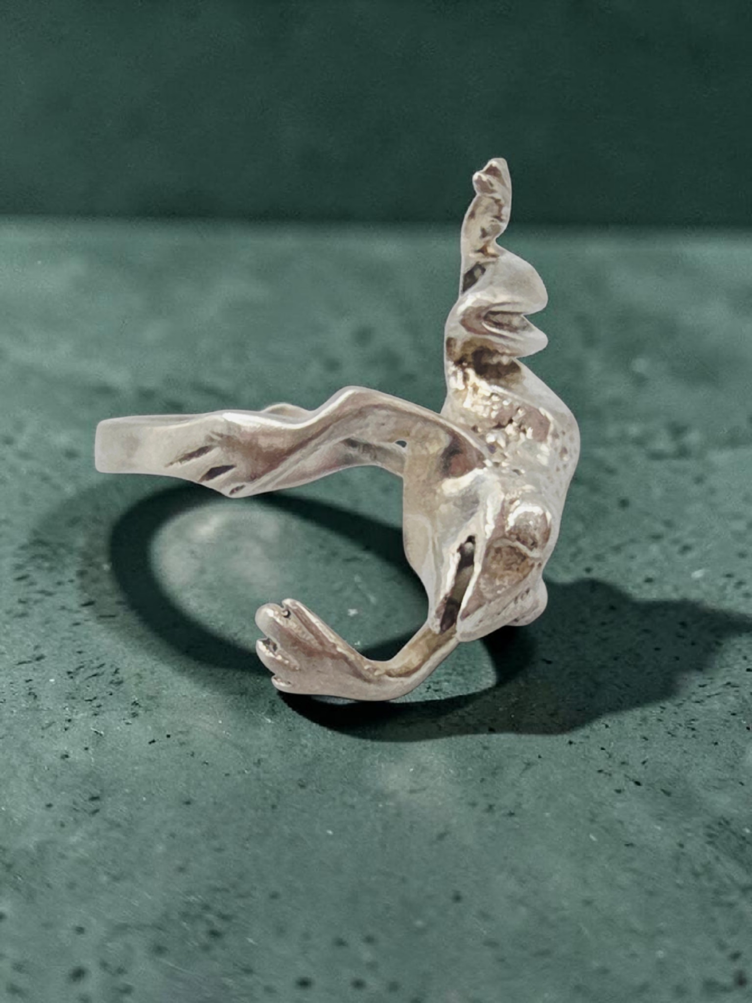 925 Sterling Silver Frog Wrap Ring 3D Figural Amphibian – Size 7