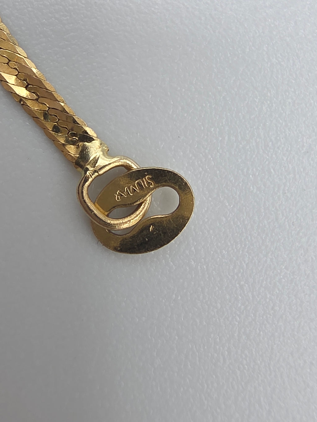 Solid 14K Yellow Gold Herringbone Chain Bracelet ITALY 7.25 Inch 2mm