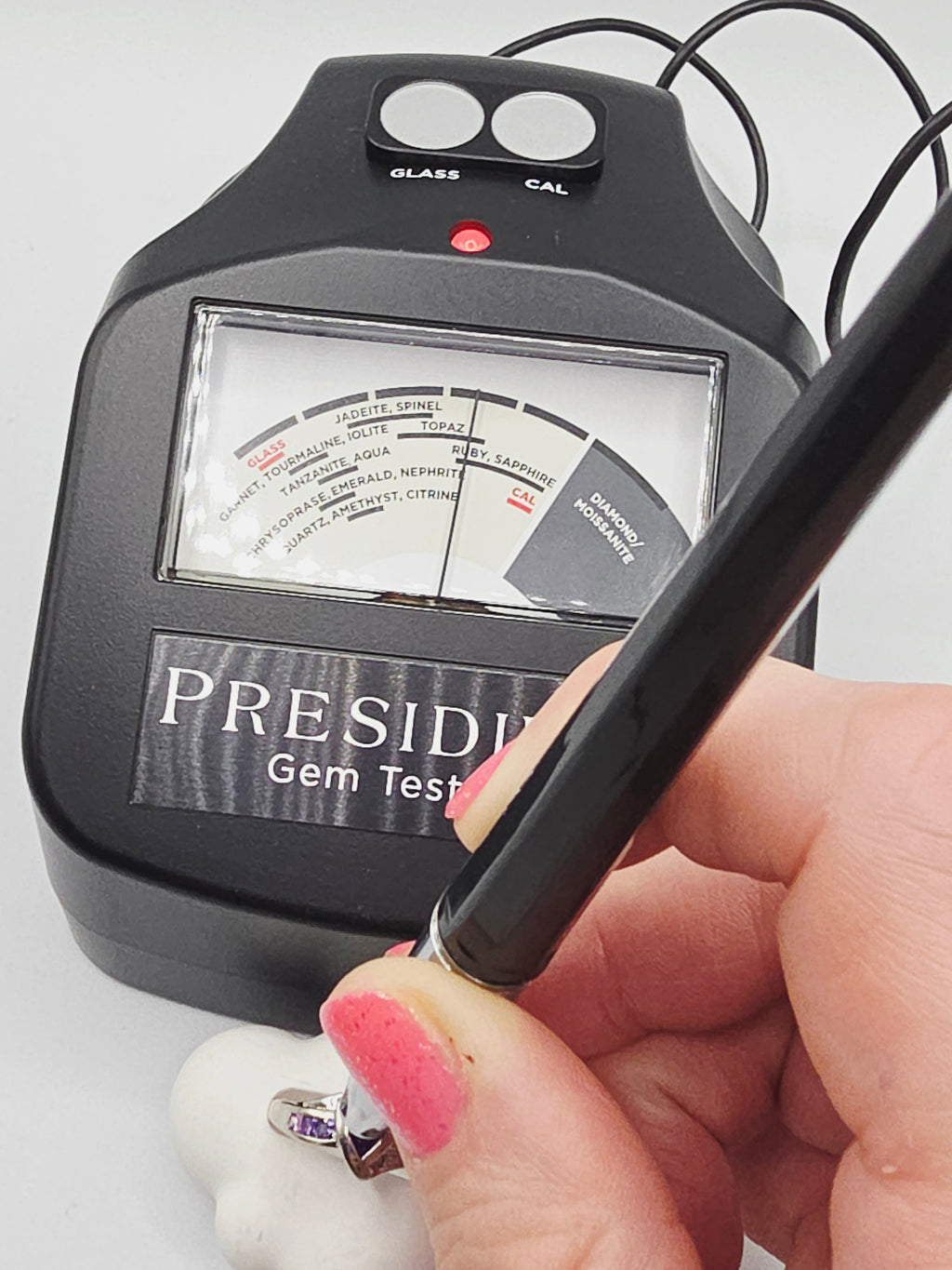 Solid 10K White Gold Ring with Purple & Pink Topaz and Diamonds – Size 6.75