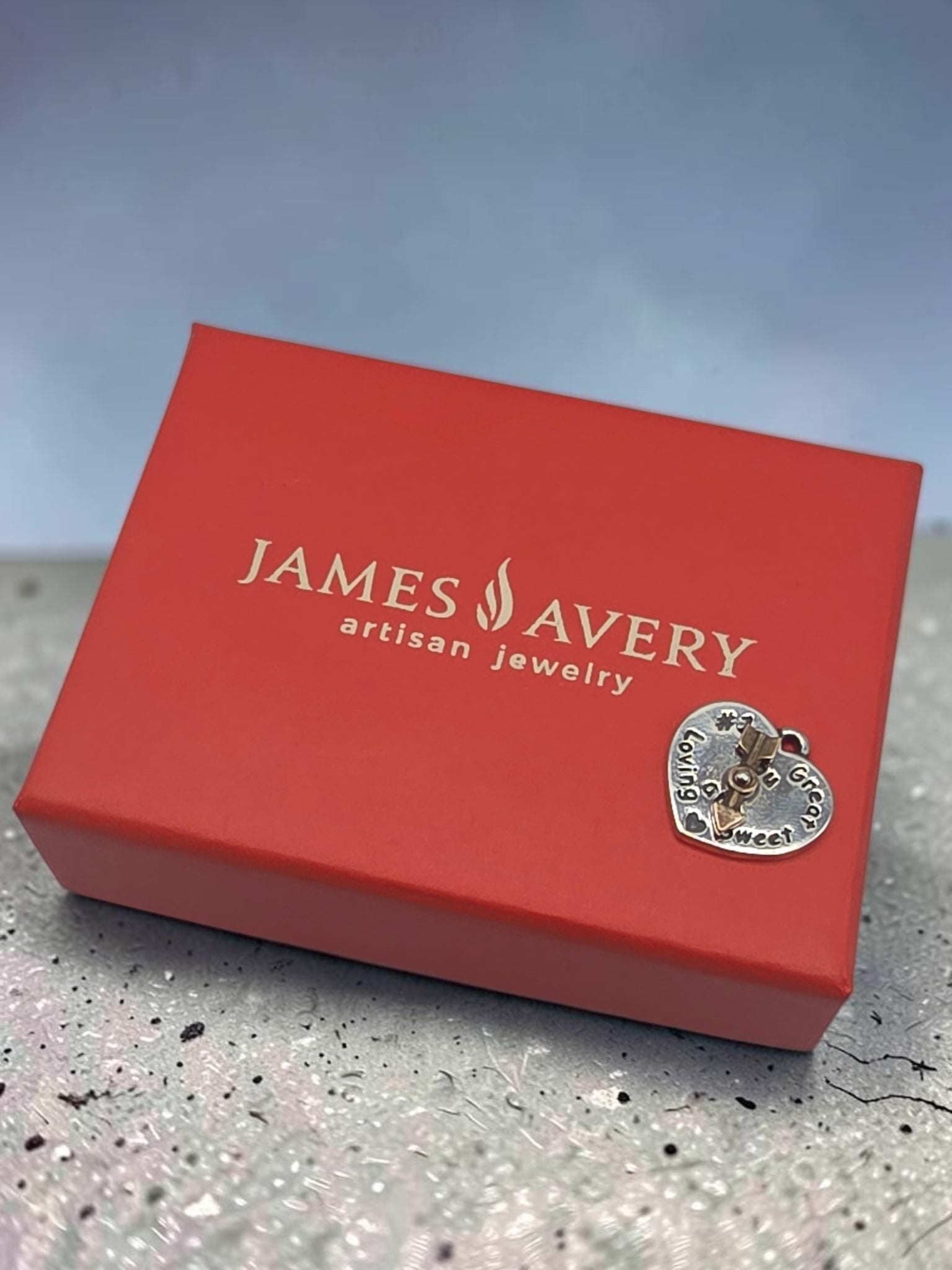 RETIRED James Avery Sterling Silver Heart Spinner Charm Pendant