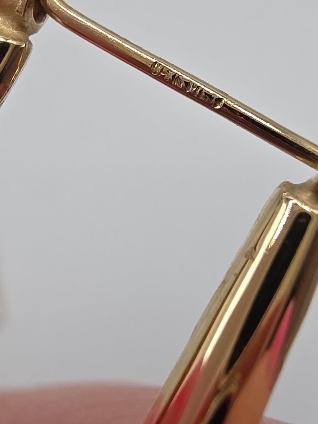 Solid 14K Yellow Gold Rectangular Hoop Earrings with Hinged Snap Bar Closures