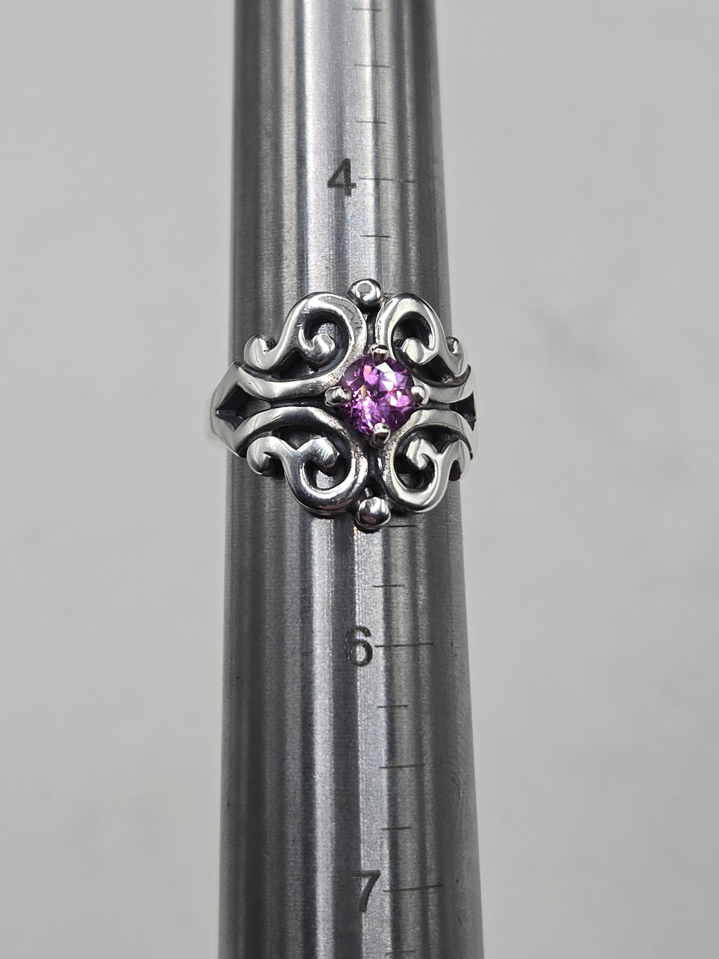 James Avery Sterling Silver Lab Created Pink Sapphire Spanish Lace Ring - Size 5