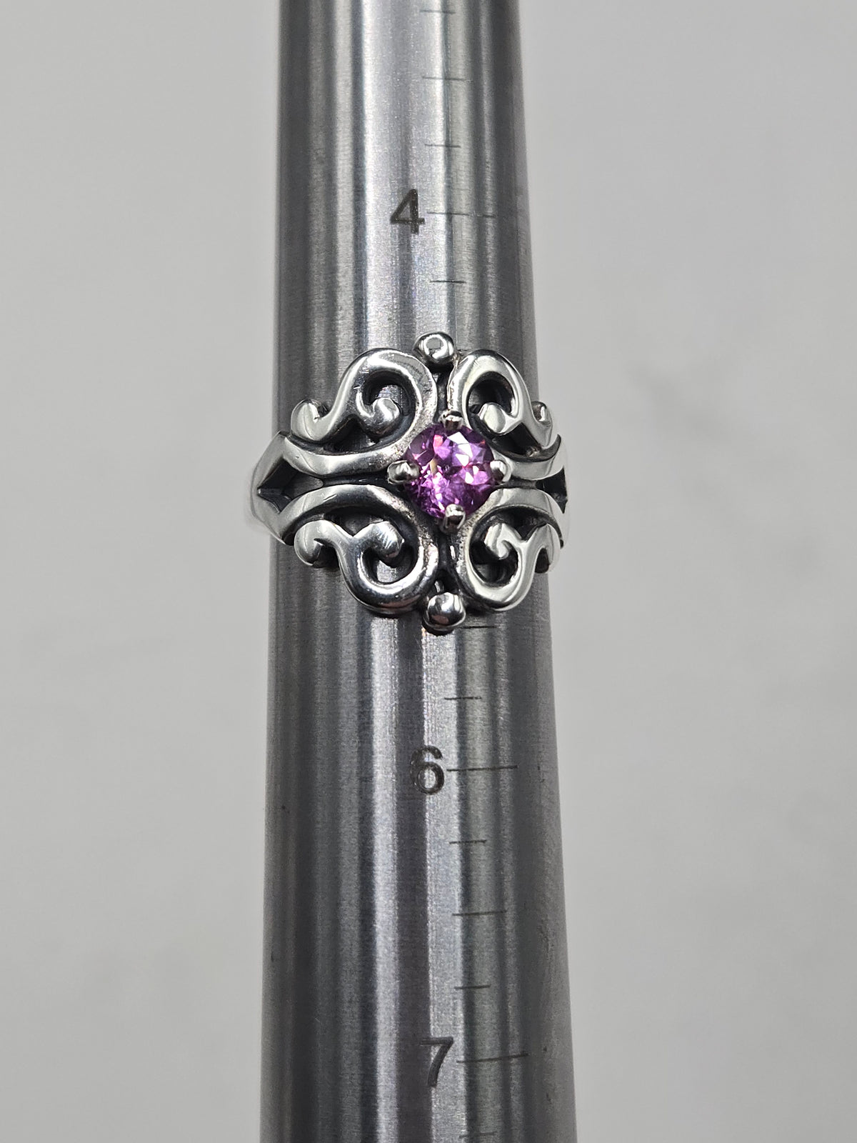 James Avery Sterling Silver Lab Created Pink Sapphire Spanish Lace Ring - Size 5