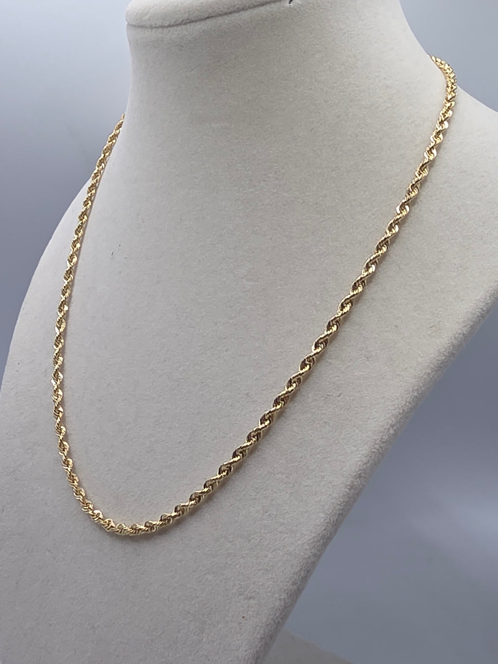 Vintage Michael Anthony Solid 14K Yellow Gold French Rope Chain Necklace 18" 3mm