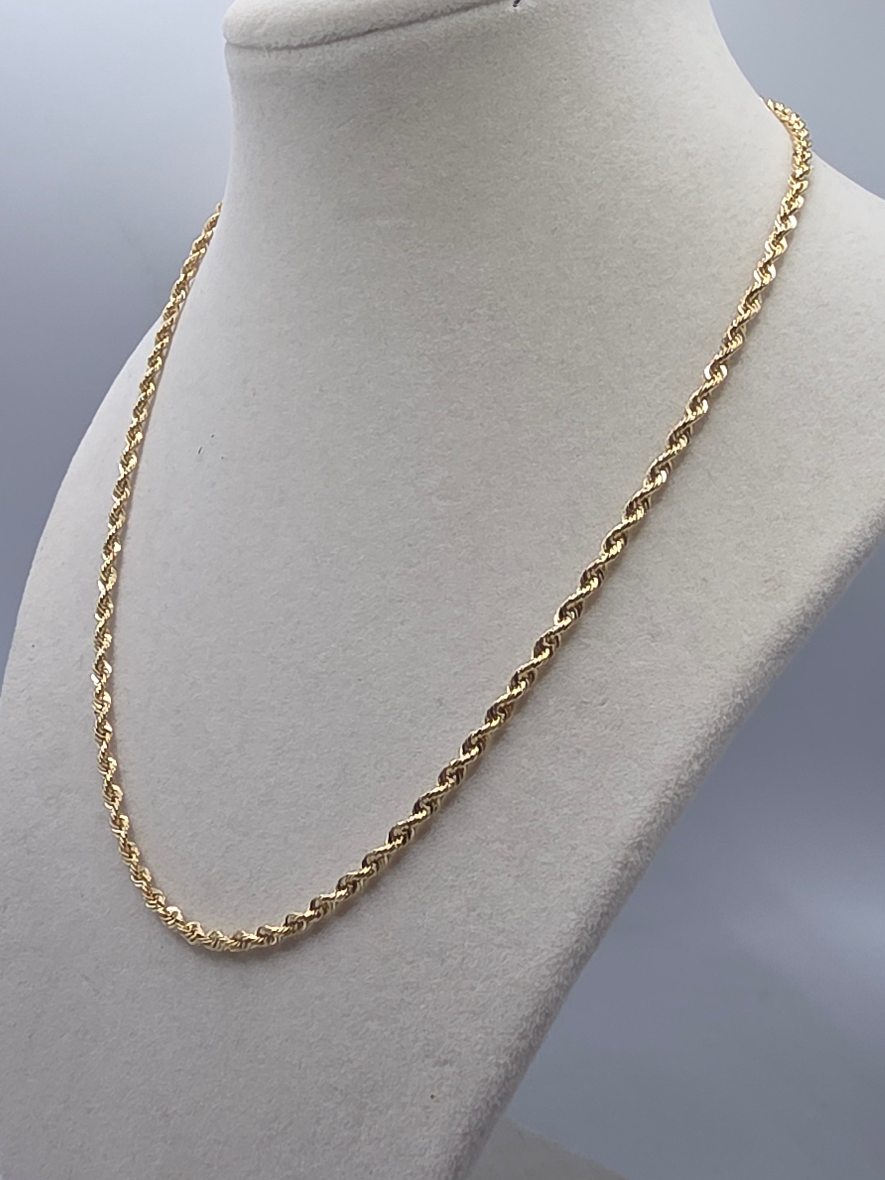 Vintage Michael Anthony Solid 14K Yellow Gold French Rope Chain Necklace 18" 3mm