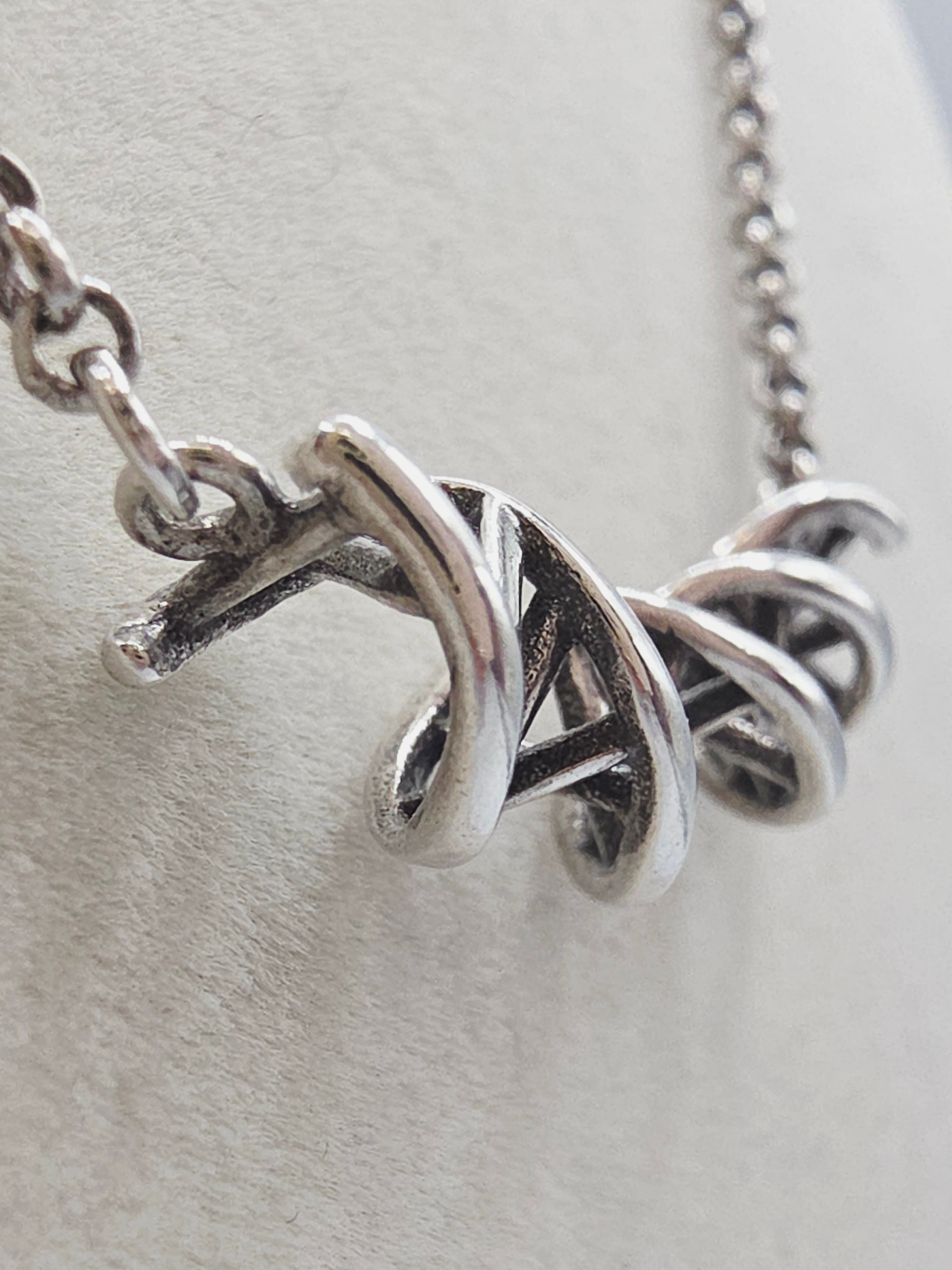 925 Sterling Silver DNA Science Life Pendant Necklace - Adjustable