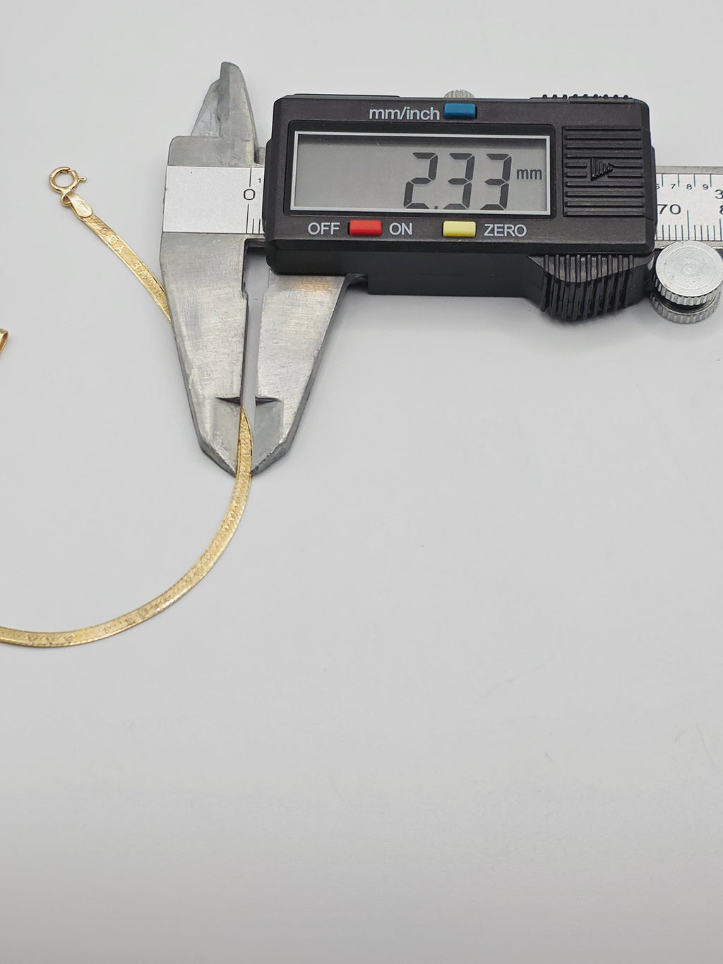 Solid 14K Yellow Gold I LOVE YOU Herringbone Bracelet - ITALY - 7 1/8 Inch