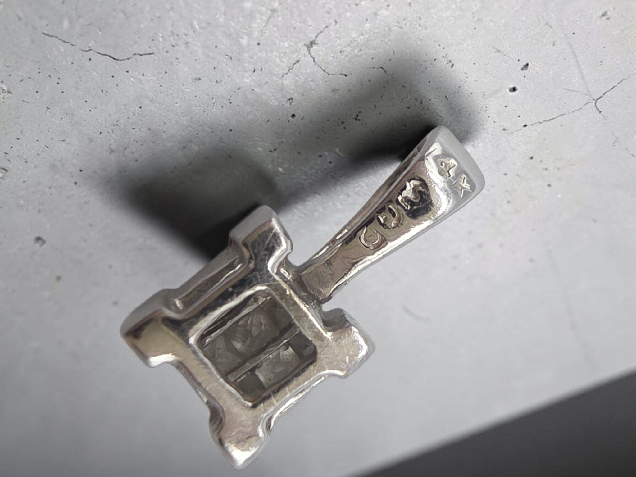Solid 14K White Gold Nine Diamond Square Cluster Pendant WGD World Gold Diamond