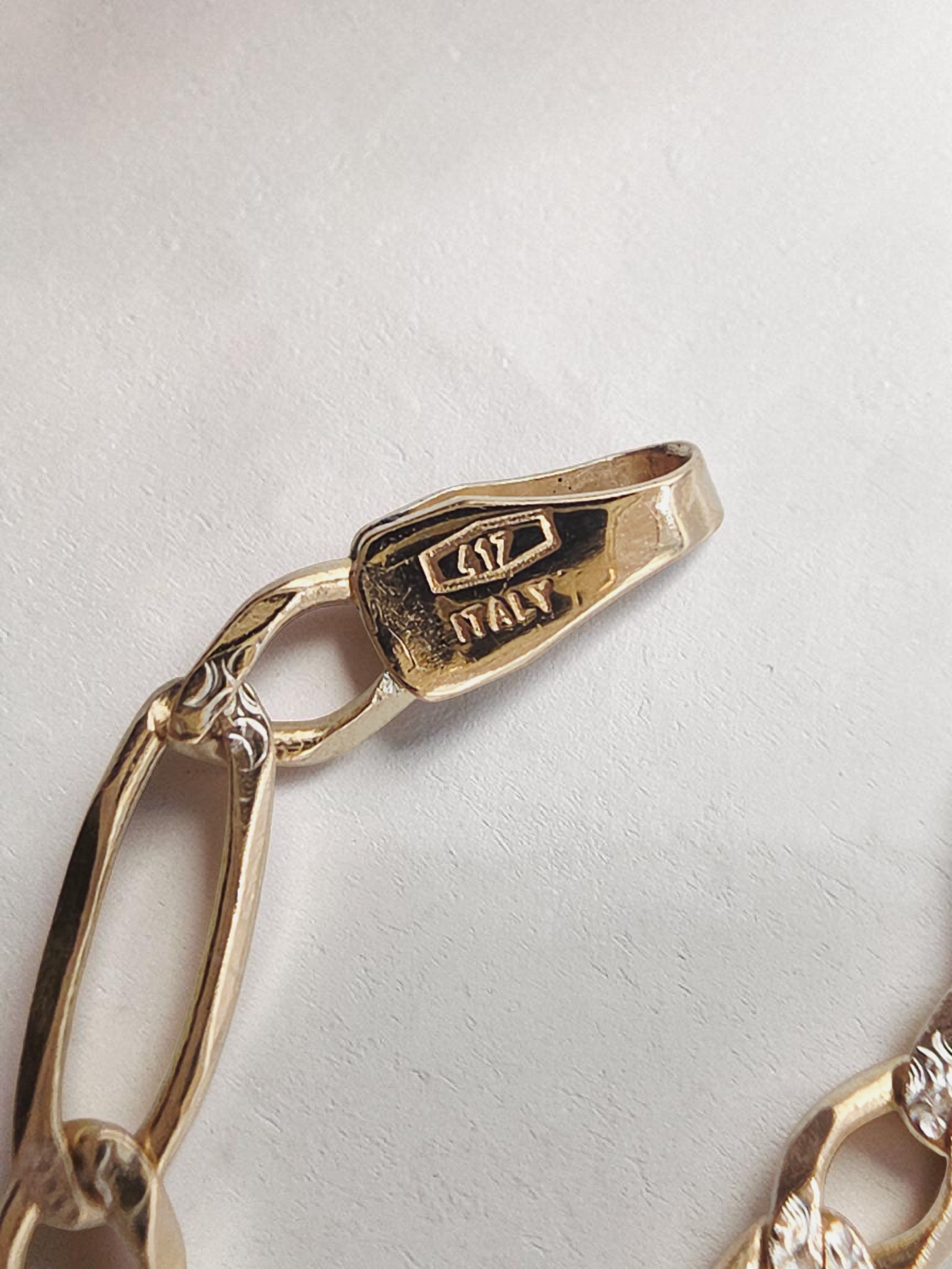 PGDA Solid 10K Yellow Gold Figaro Link Bracelet -  8.25 Inch - 3mm - ITALY