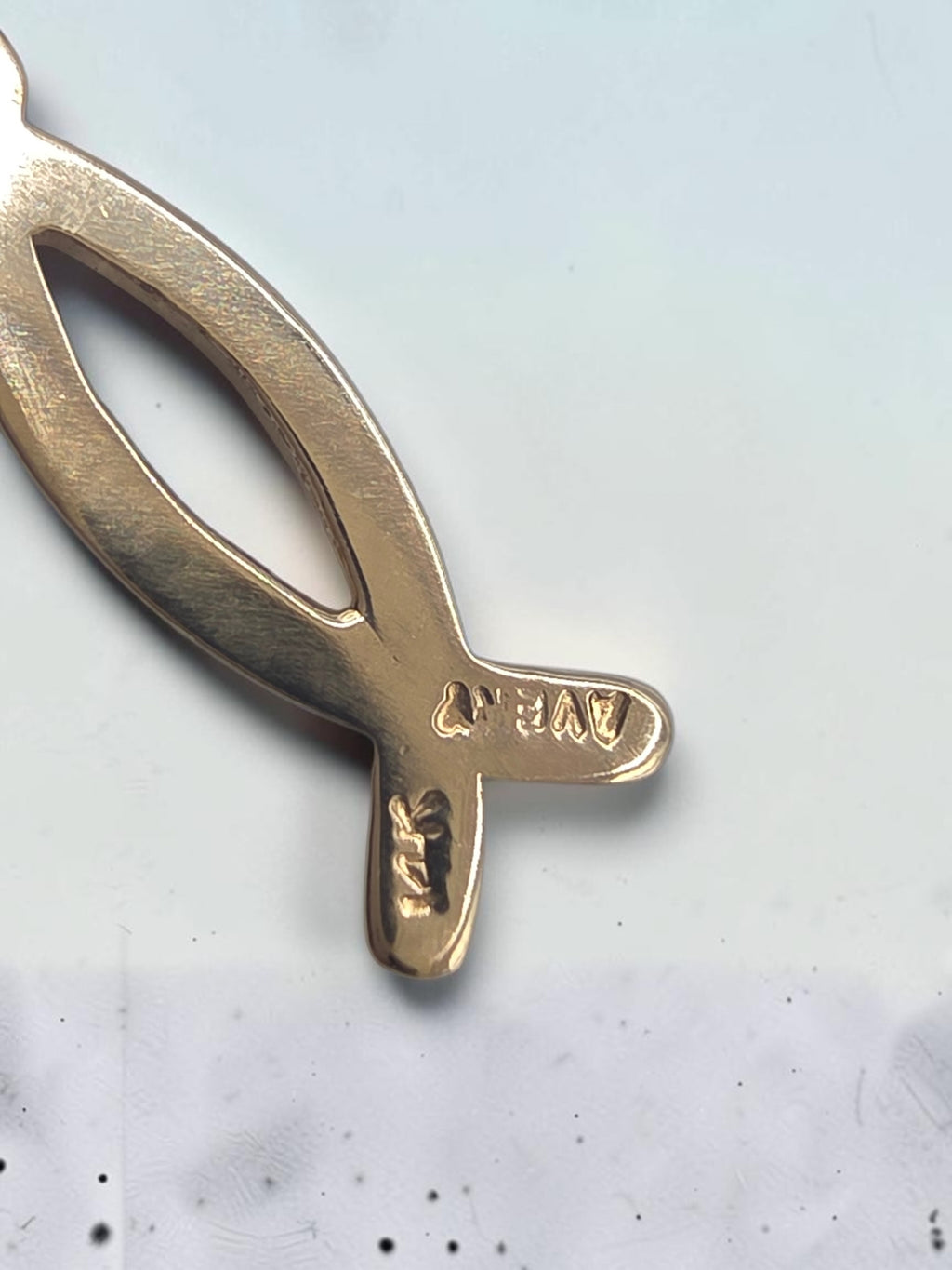 RETIRED James Avery Solid 14K Gold Ichthus Fish Charm Pendant - Uncut with Box