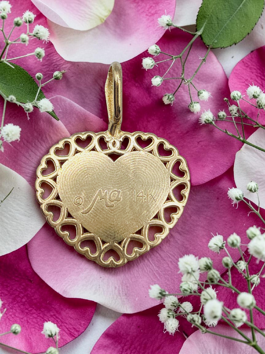 Michael Anthony Solid 14K Yellow Gold #1 Mom Mothers Day Heart Pendant