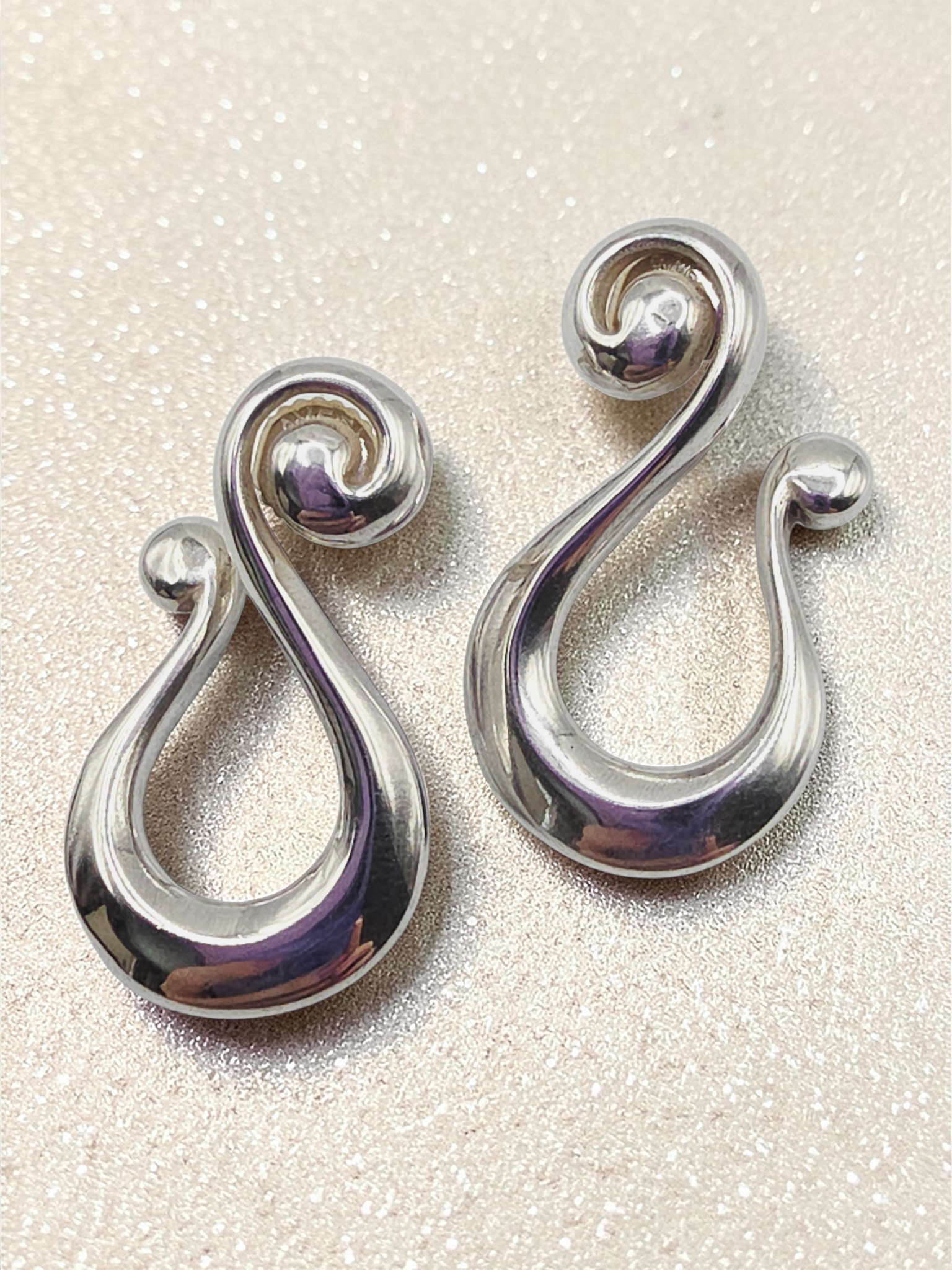 RETIRED James Avery Tranquil Waves Sterling Silver Earrings - HTF RARE