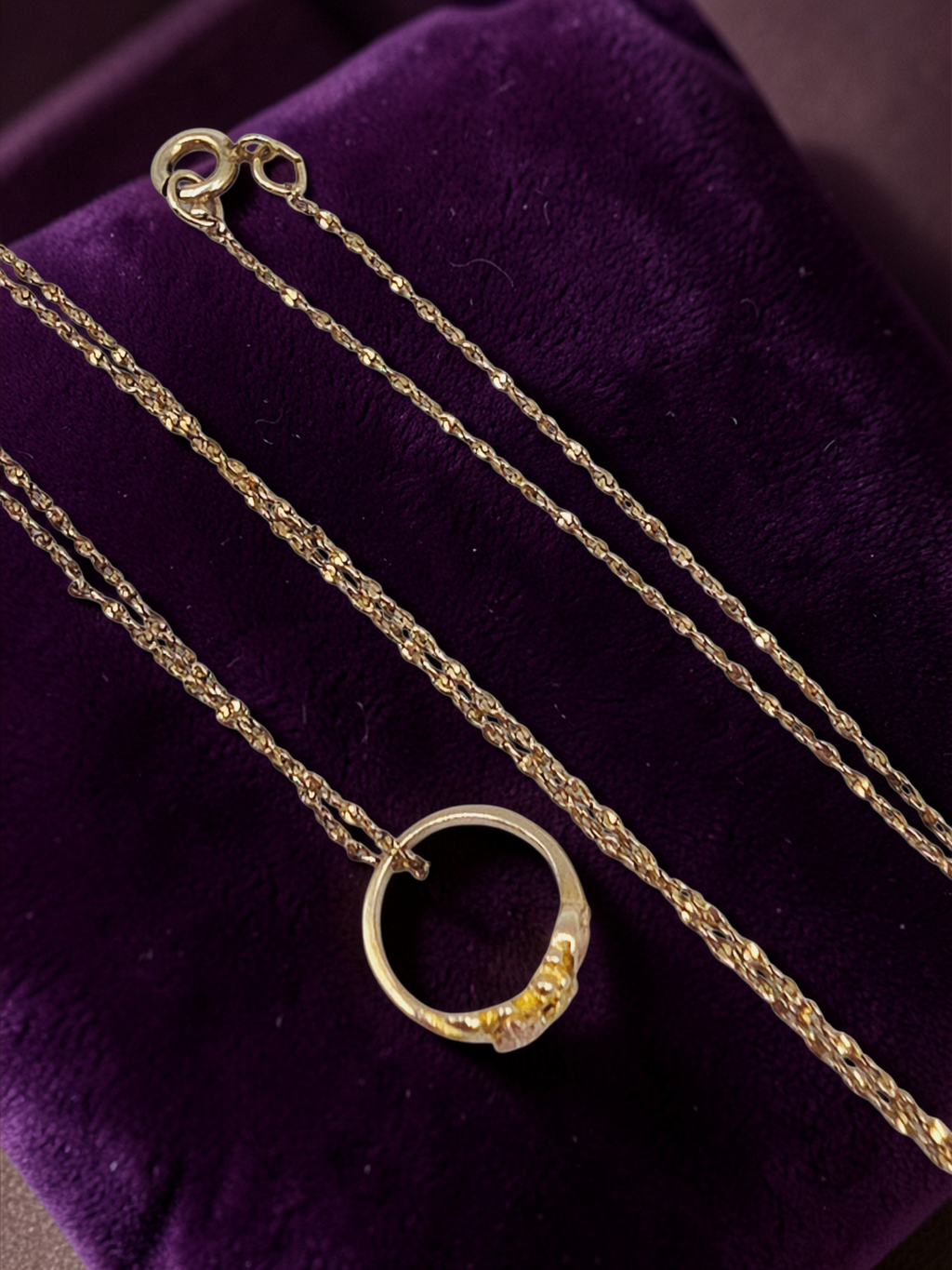 Black Hills Solid 14K Gold Floral Ring Pendant with Free 18" GF Necklace