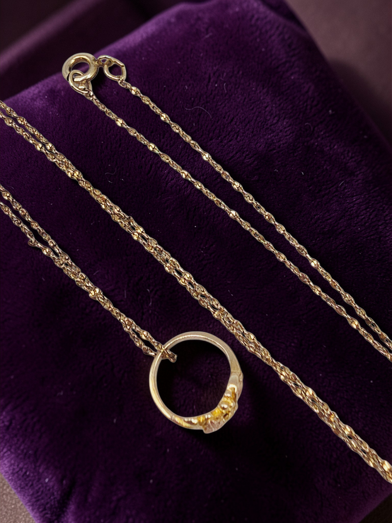 Black Hills Solid 14K Gold Floral Ring Pendant with Free 18" GF Necklace