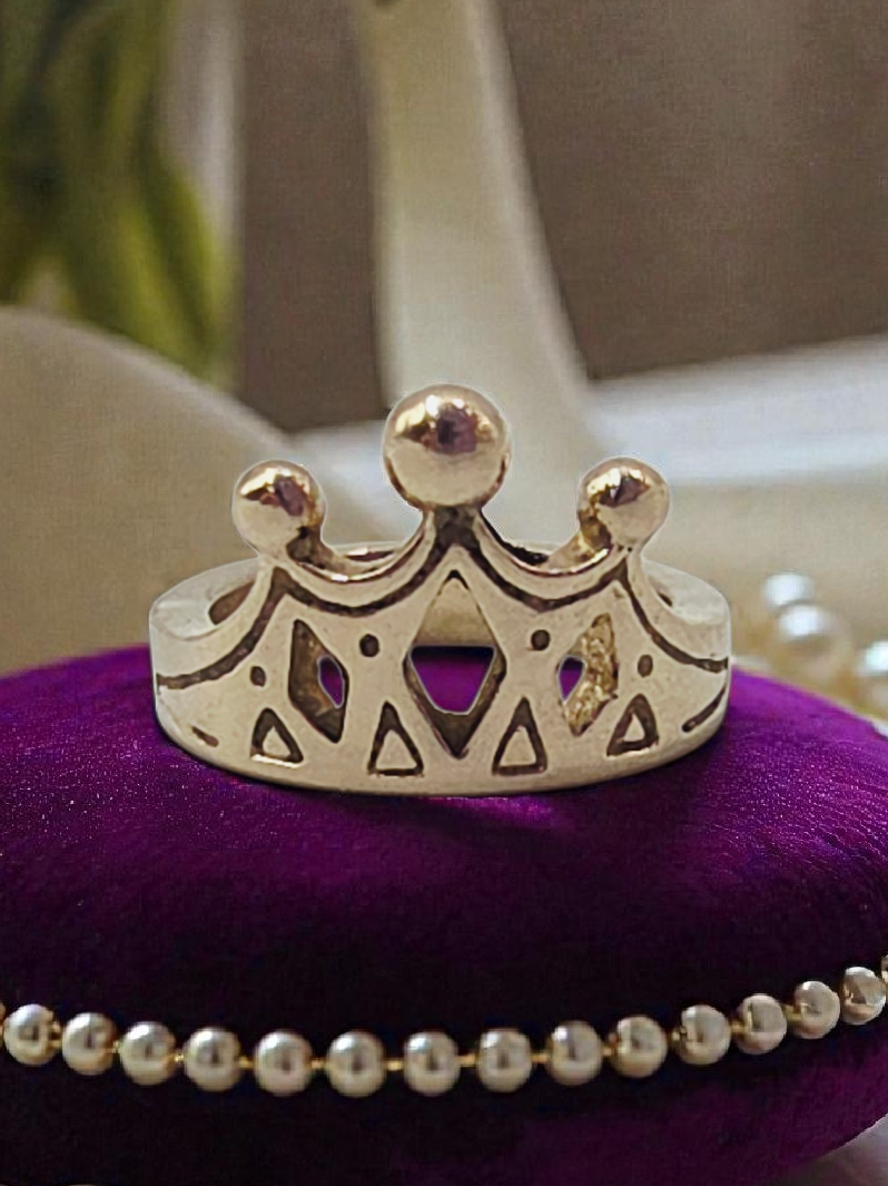 James Avery Solid 14K Yellow Gold Princess Tiara Crown Charm